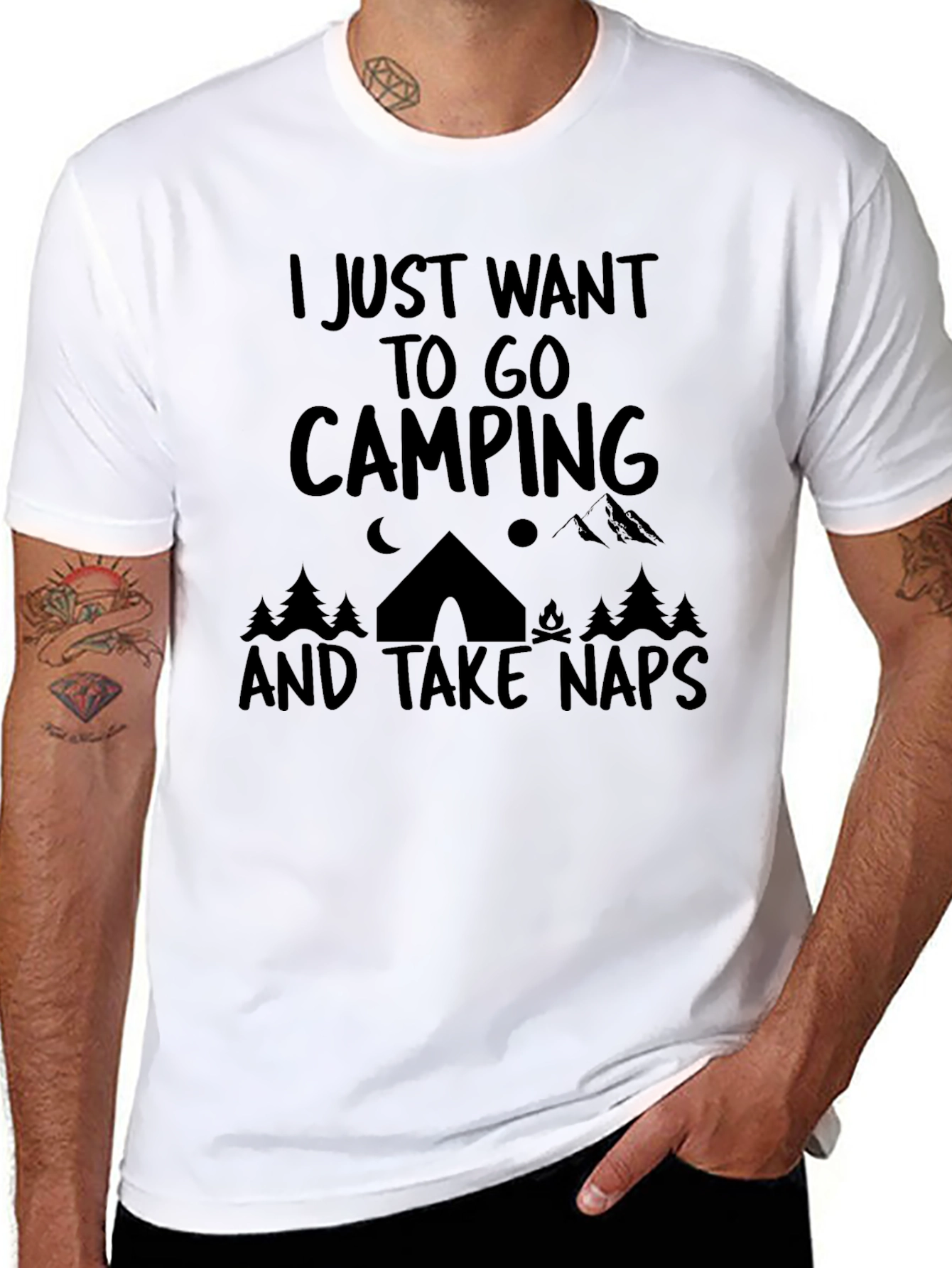 Camping Naps Black Graphic Tee