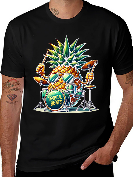 Tropical Beats Pineapple Drummer T-Shirt
