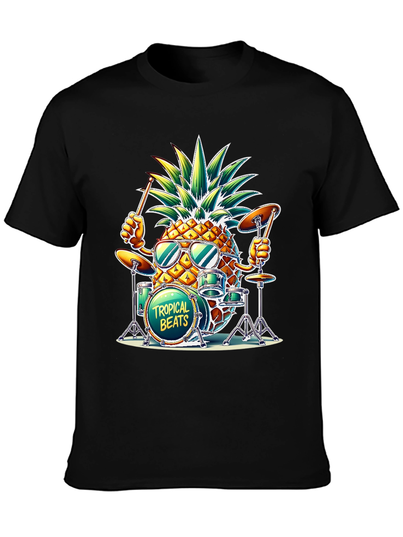 Tropical Beats Pineapple Drummer T-Shirt