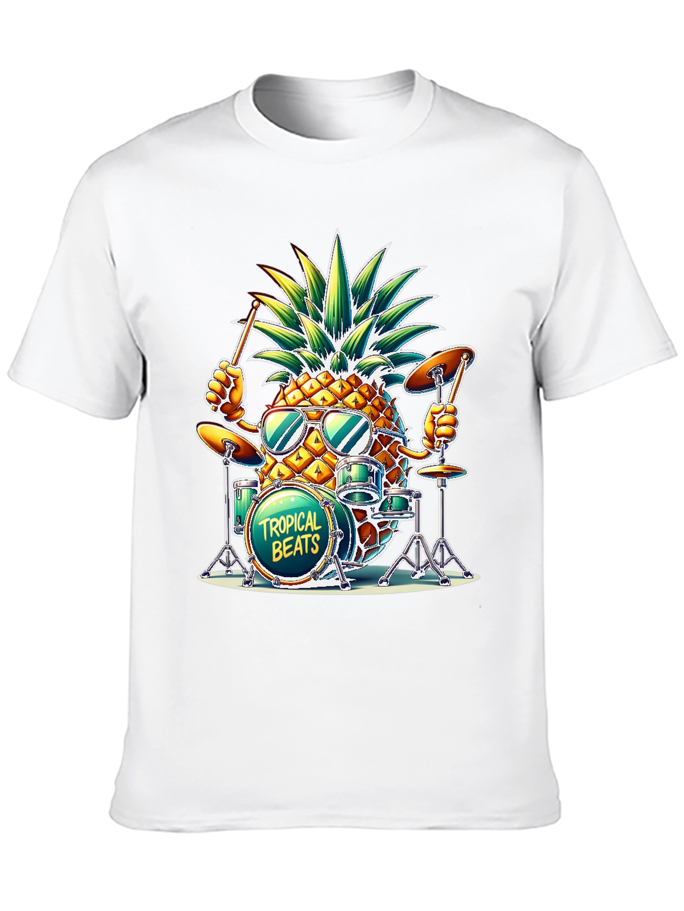 Tropical Beats Pineapple Drummer T-Shirt