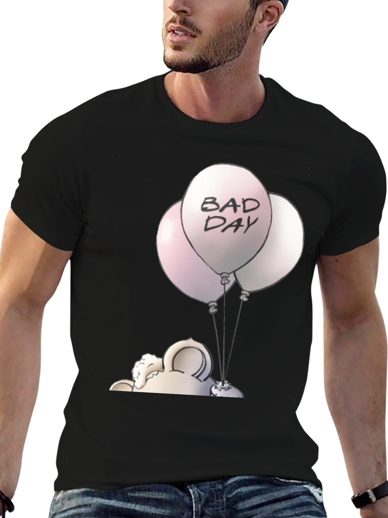 Bad Day Balloons Graphic Tee - Unisex Black T-Shirt
