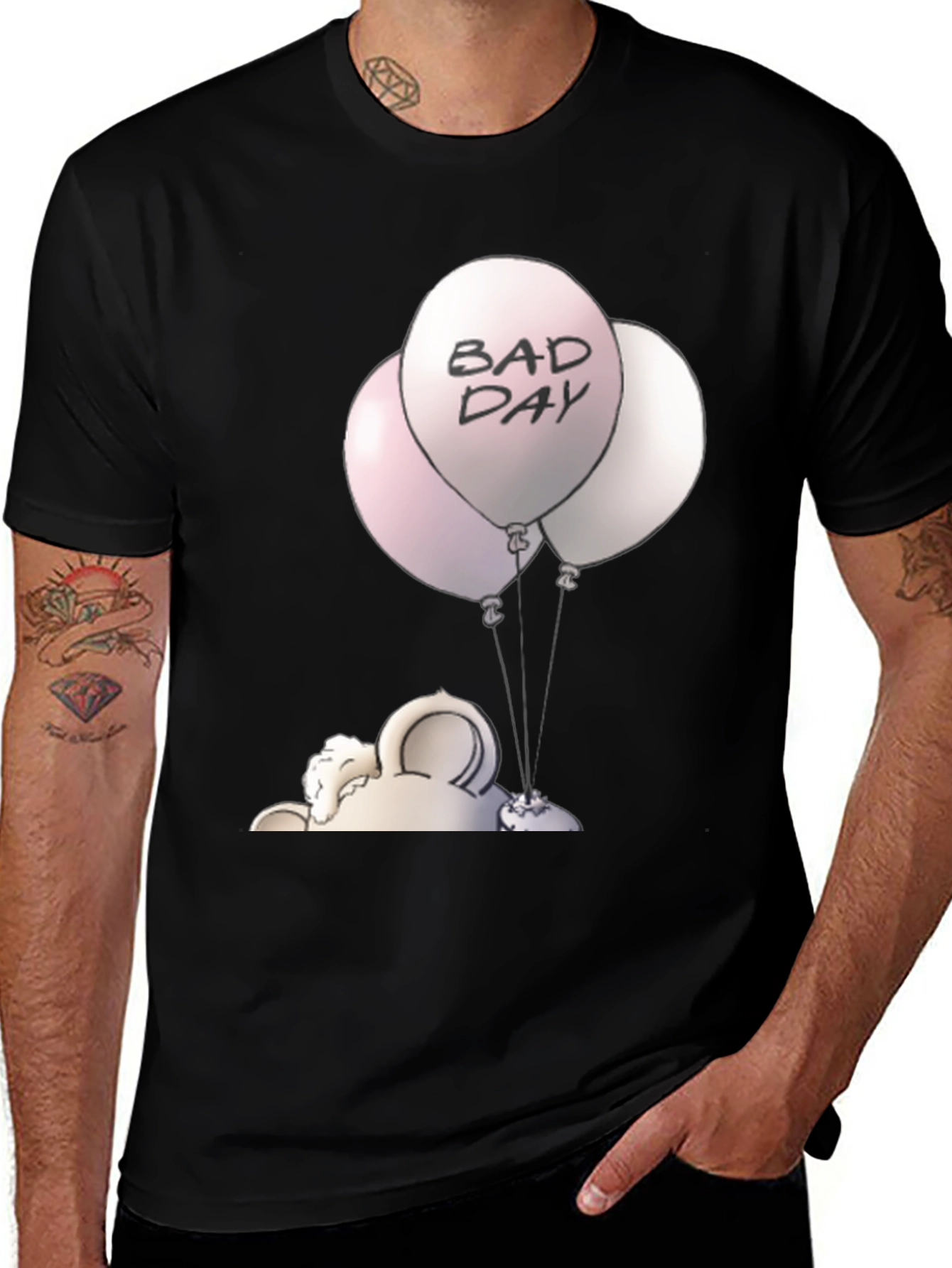 Bad Day Balloons Graphic Tee - Unisex Black T-Shirt