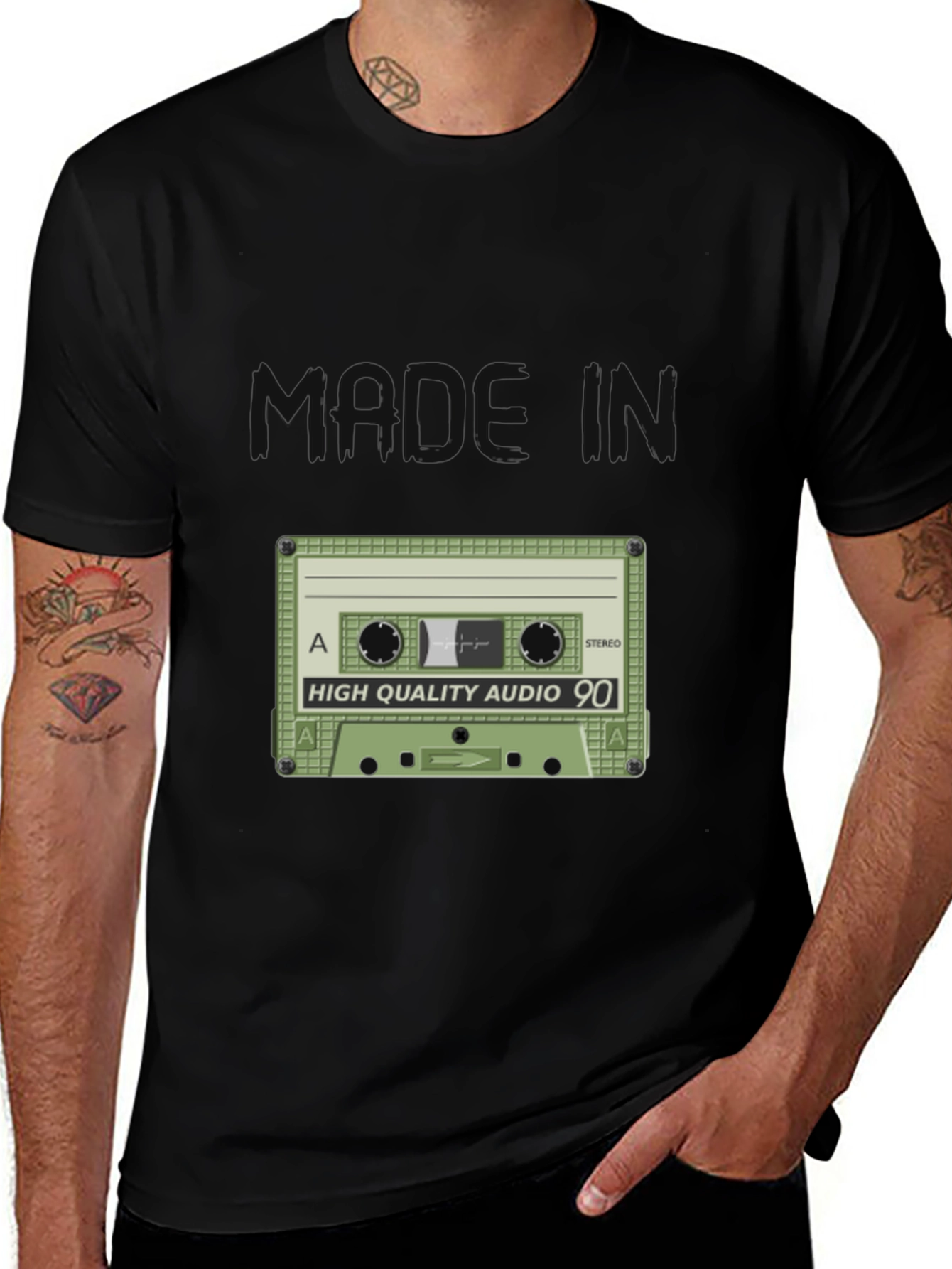 Retro Audio Cassette T-Shirt - 90s Style Tee