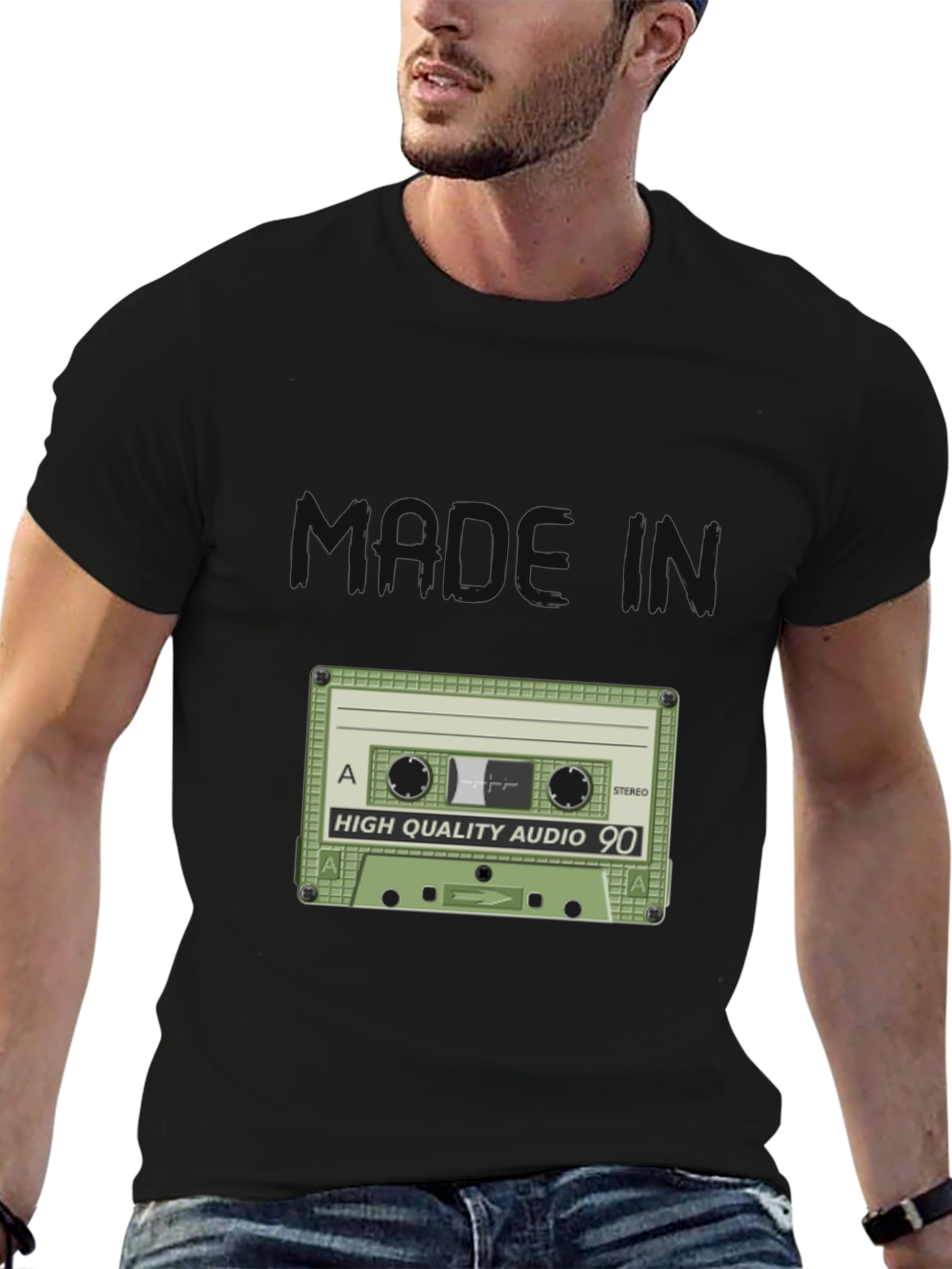 Retro Audio Cassette T-Shirt - 90s Style Tee