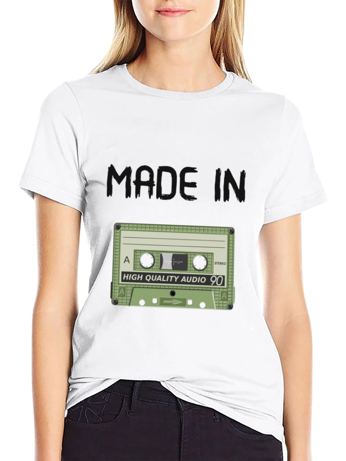 Retro Audio Cassette T-Shirt - 90s Style Tee