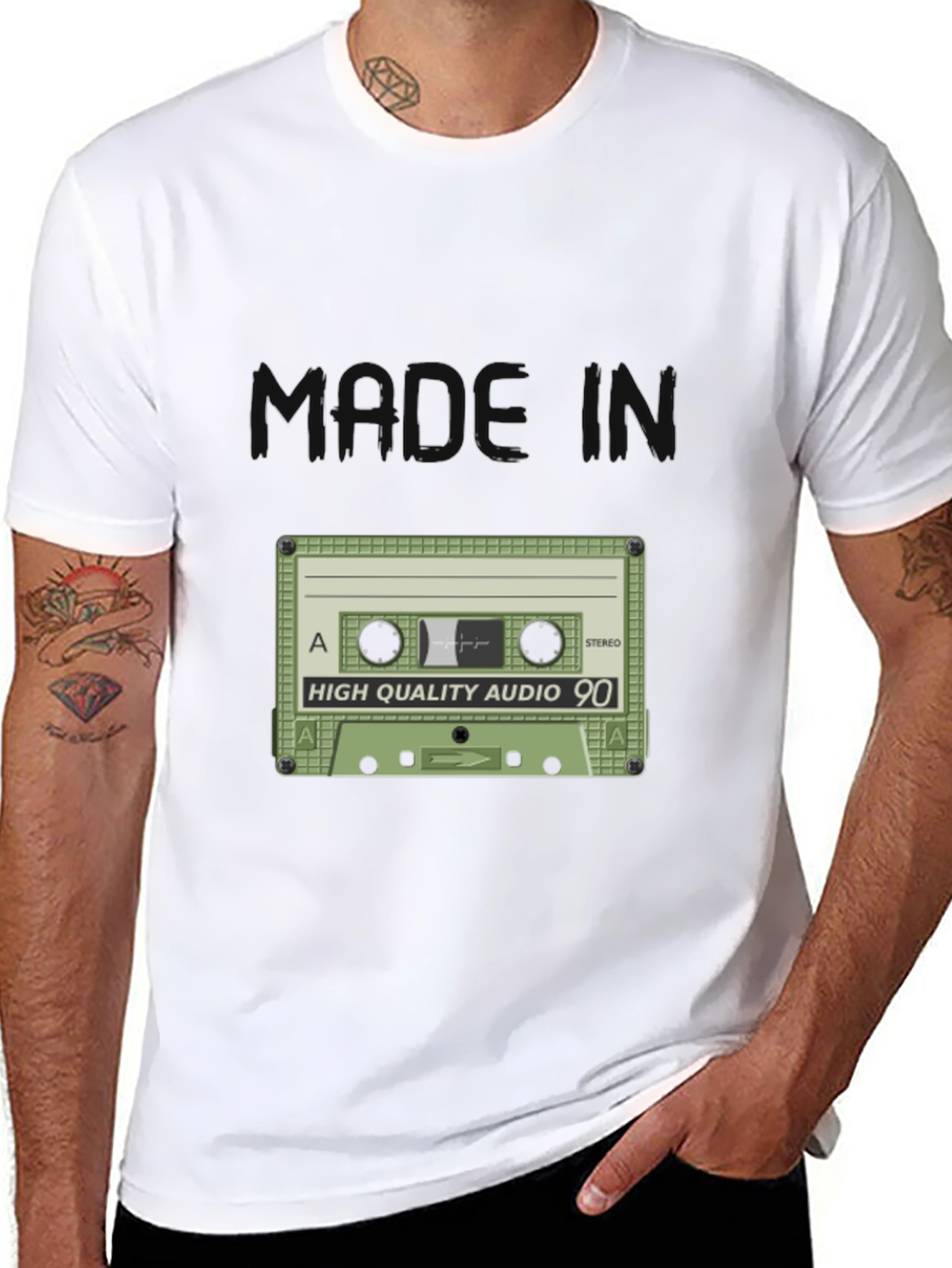 Retro Audio Cassette T-Shirt - 90s Style Tee