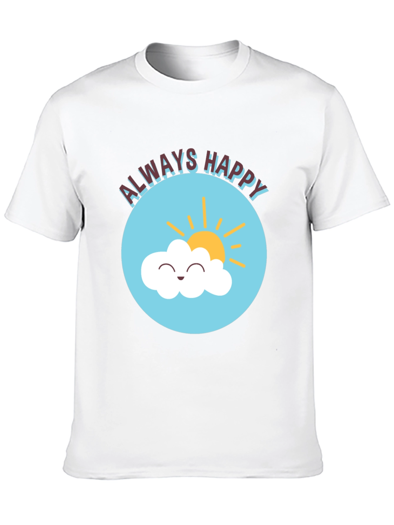 Always Happy Cloud Graphic Black T-Shirt
