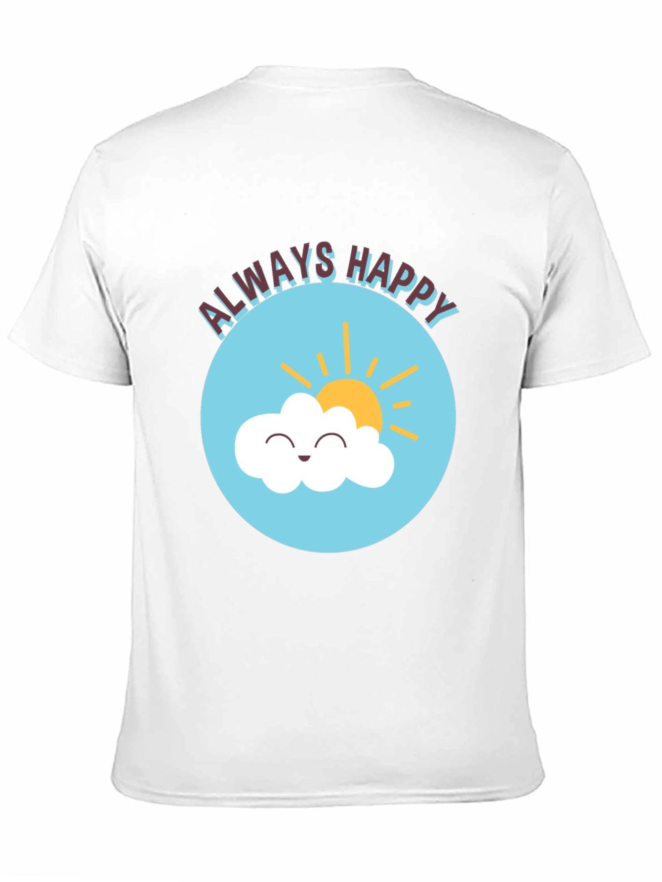 Always Happy Cloud Graphic Black T-Shirt
