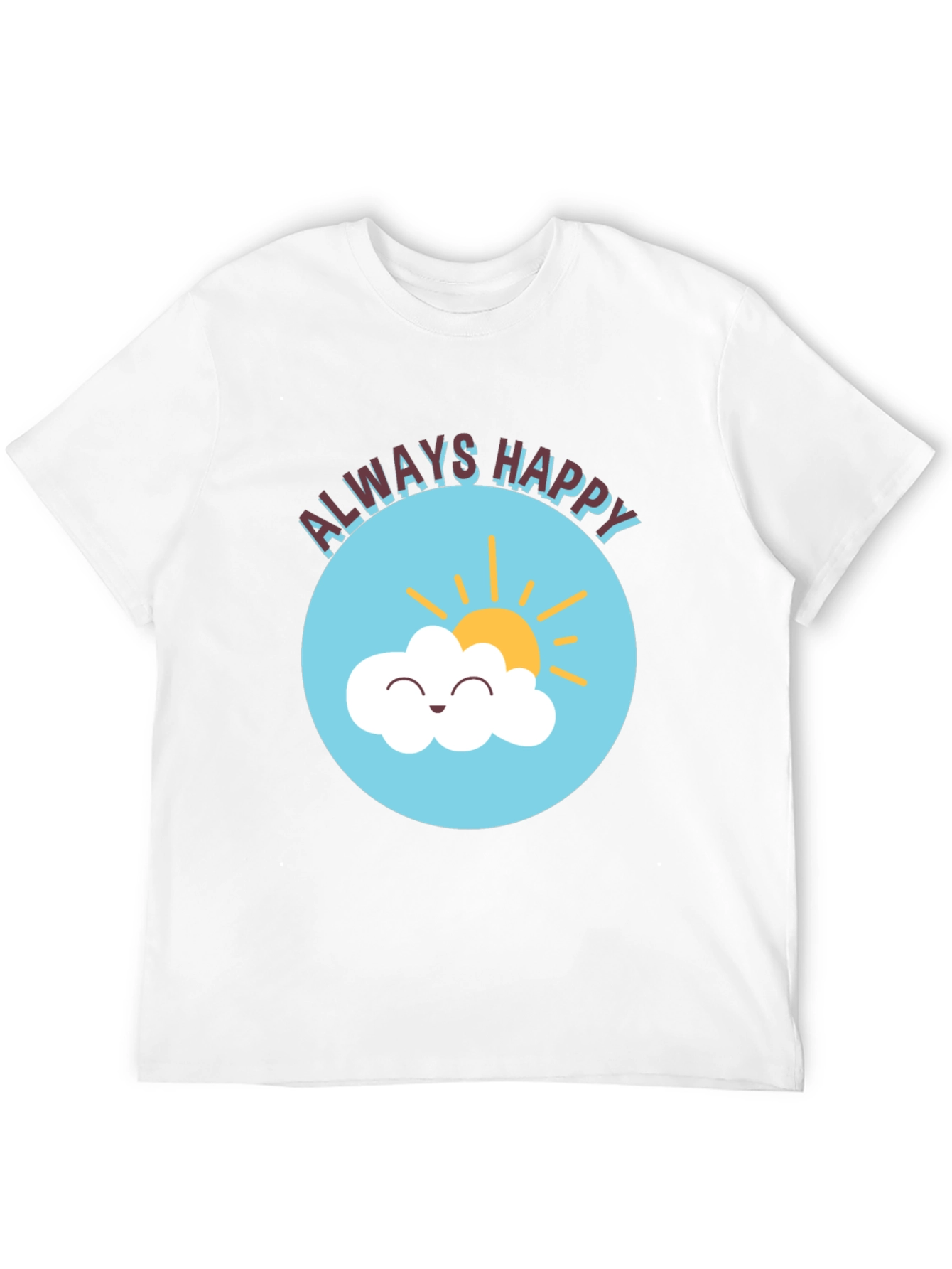 Always Happy Cloud Graphic Black T-Shirt