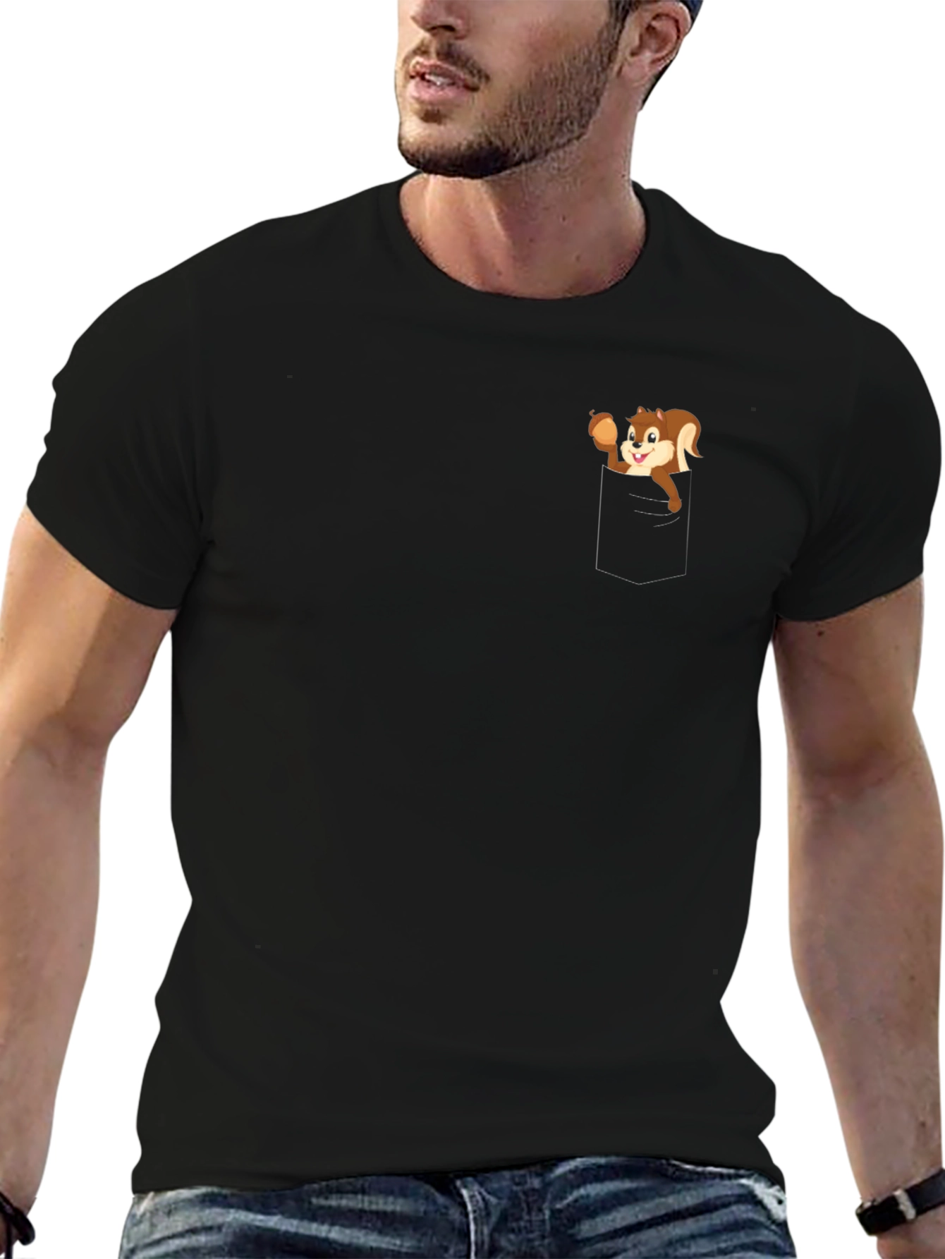 Squirrel Pocket T-Shirt - Fun Novelty Tee