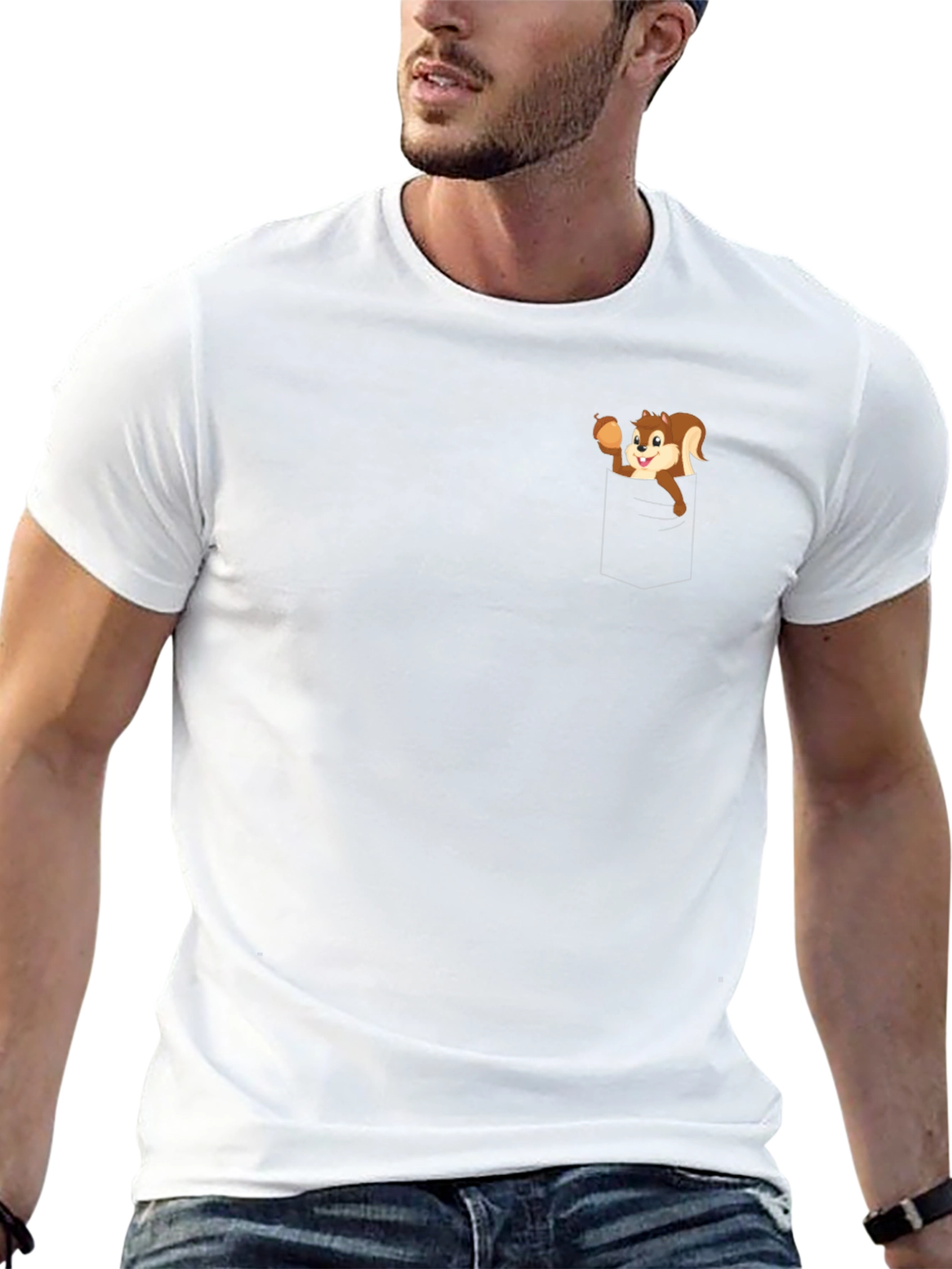 Squirrel Pocket T-Shirt - Fun Novelty Tee