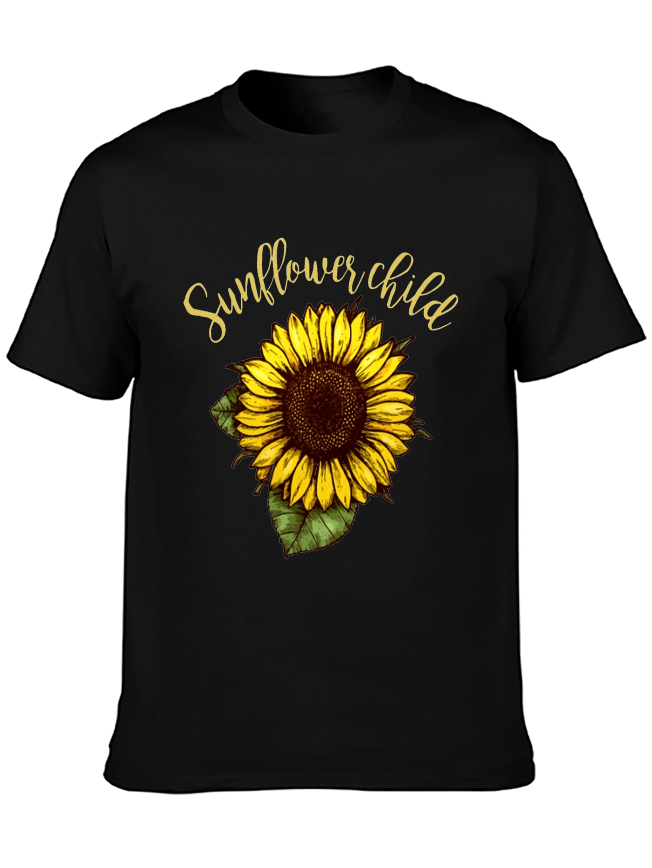Sunflower Child Graphic Tee - Black
