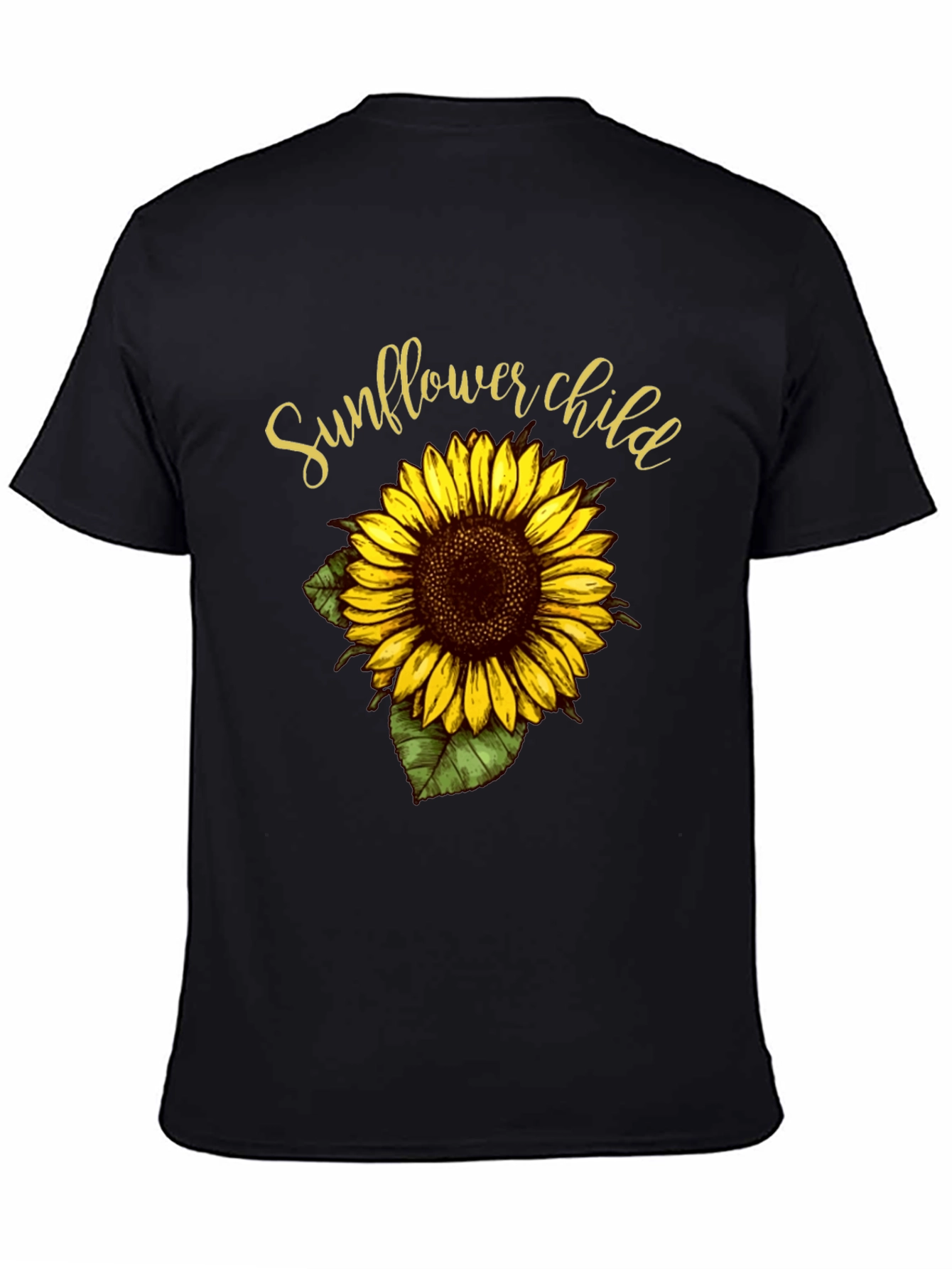 Sunflower Child Graphic Tee - Black
