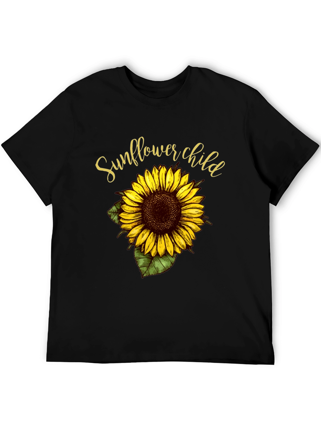 Sunflower Child Graphic Tee - Black