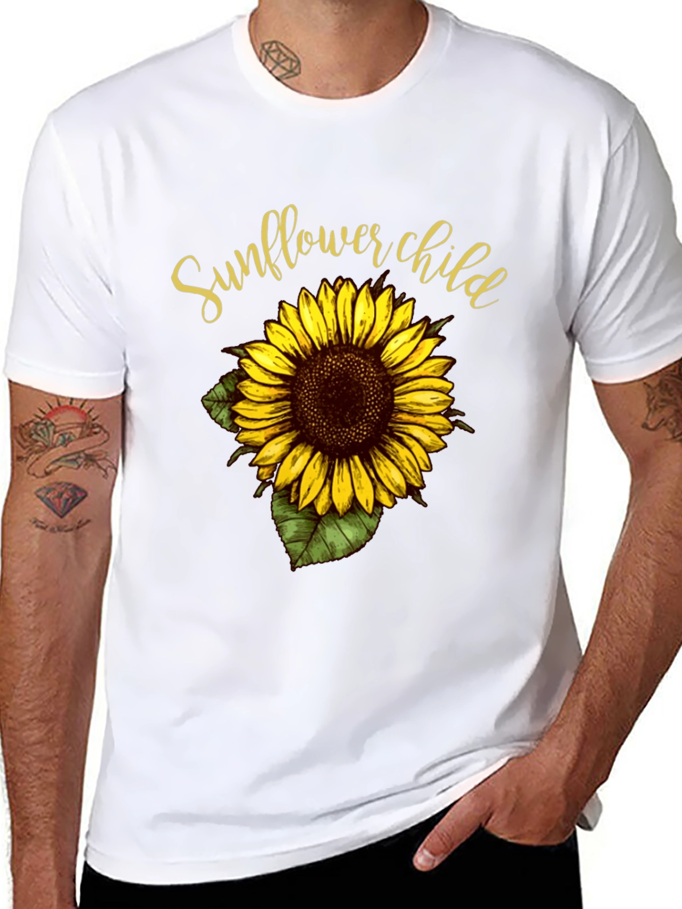 Sunflower Child Graphic Tee - Black