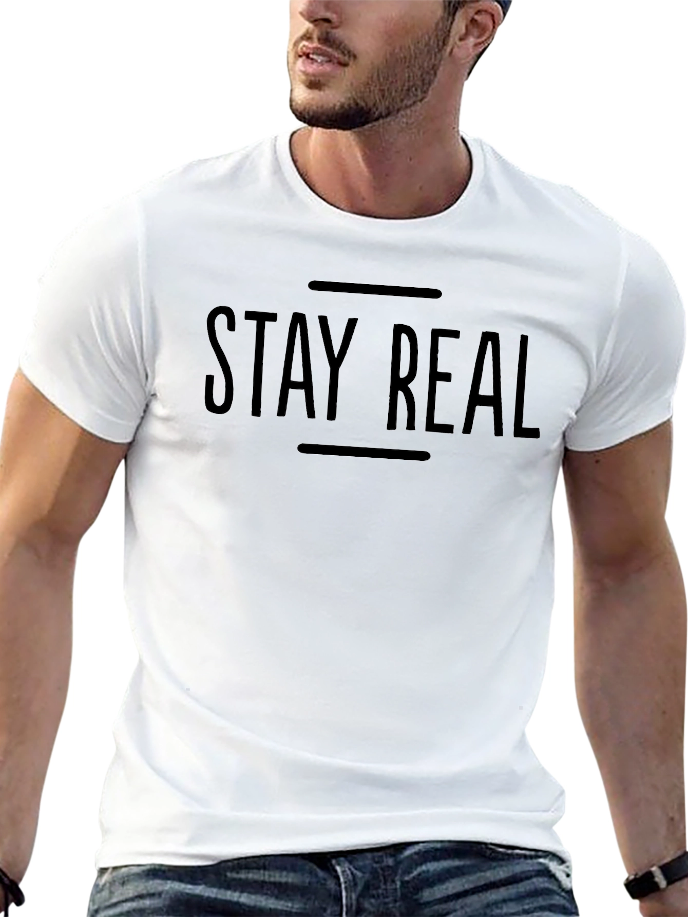 Stay Real Black Graphic Tee