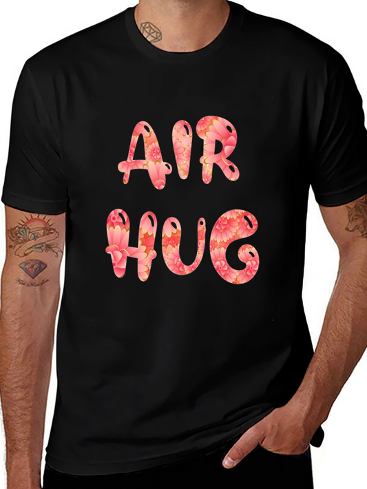 Air Hug Floral Print Graphic Tee - Soft Cotton Comfort