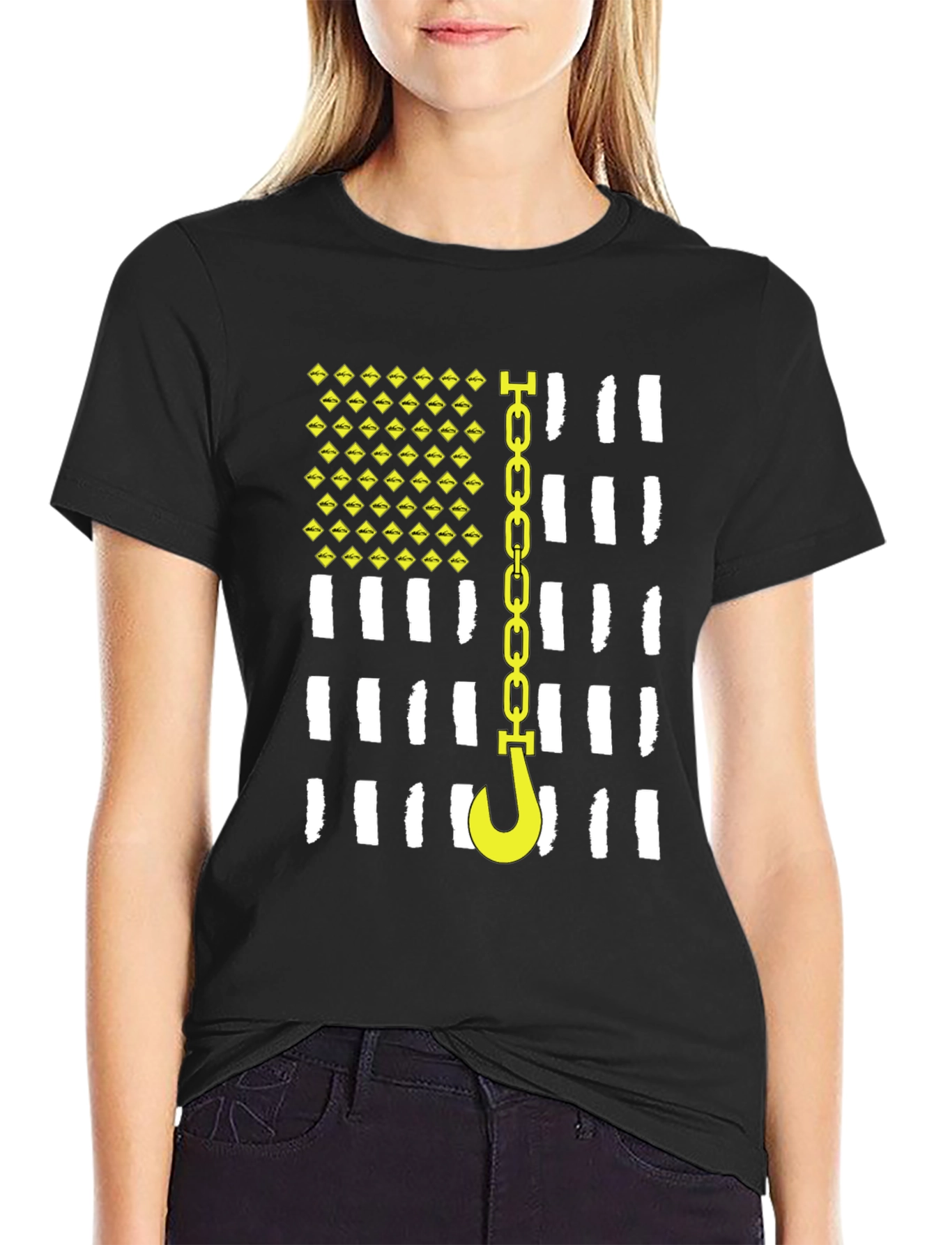 Tow Truck Driver American Flag T-Shirt