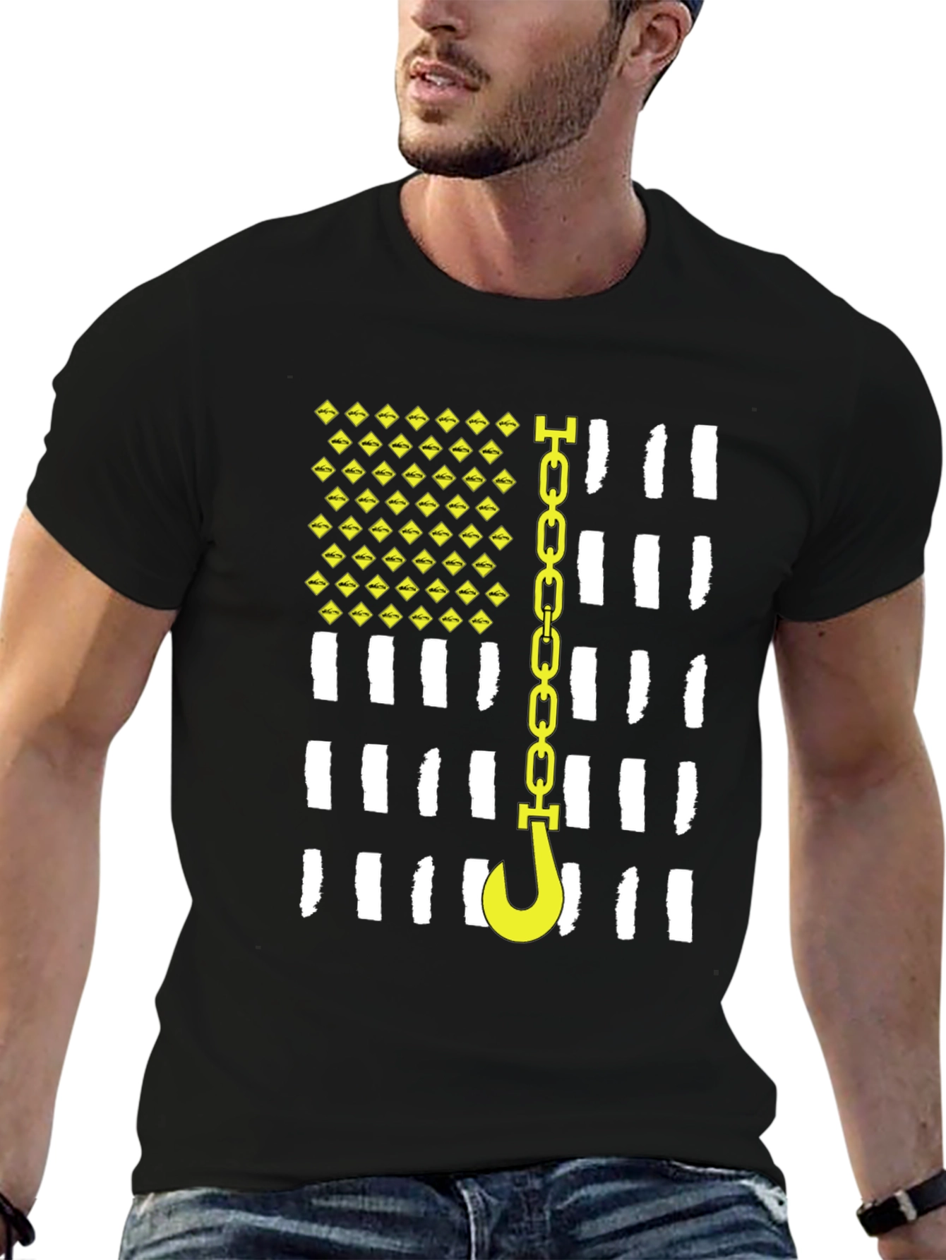 Tow Truck Driver American Flag T-Shirt