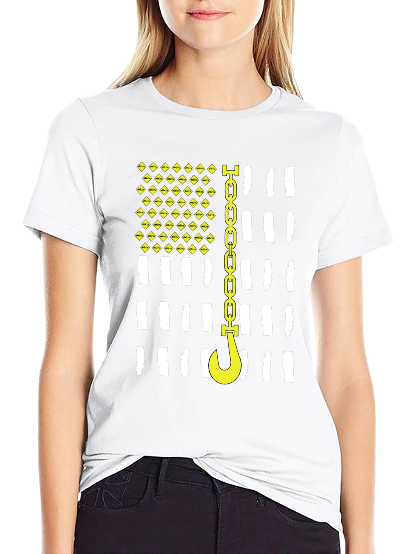 Tow Truck Driver American Flag T-Shirt