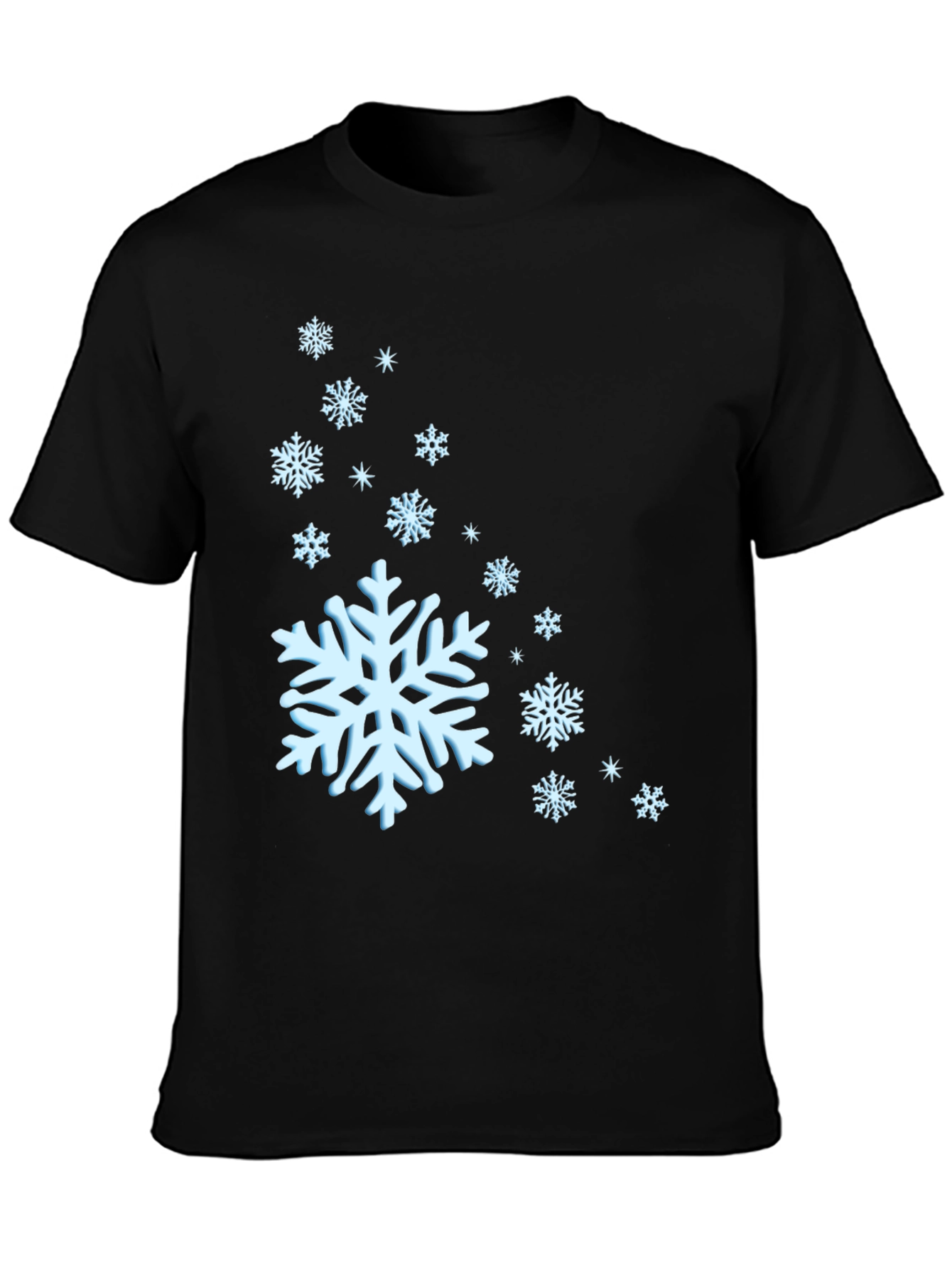 Snowflake Graphic Black T-Shirt