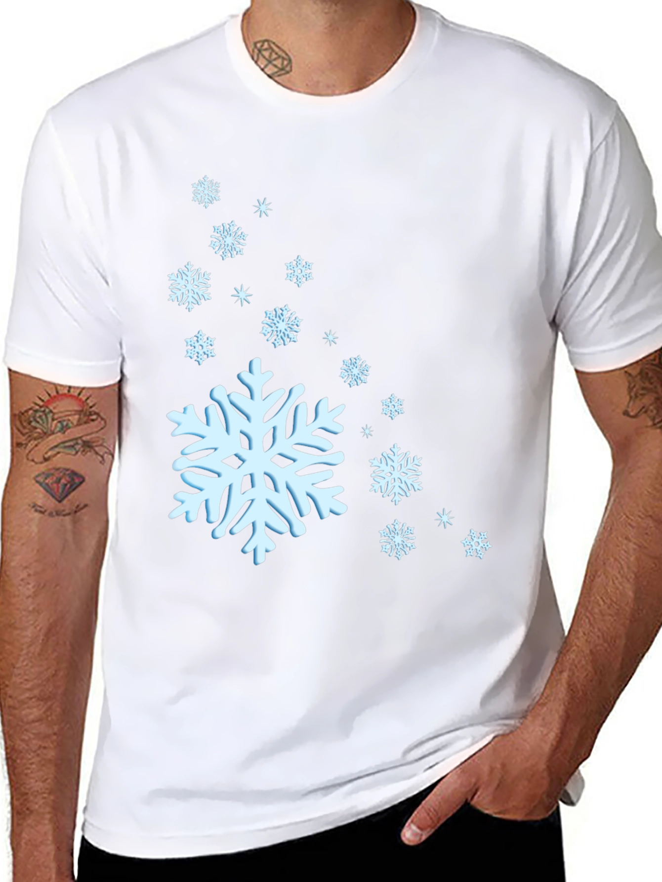 Snowflake Graphic Black T-Shirt