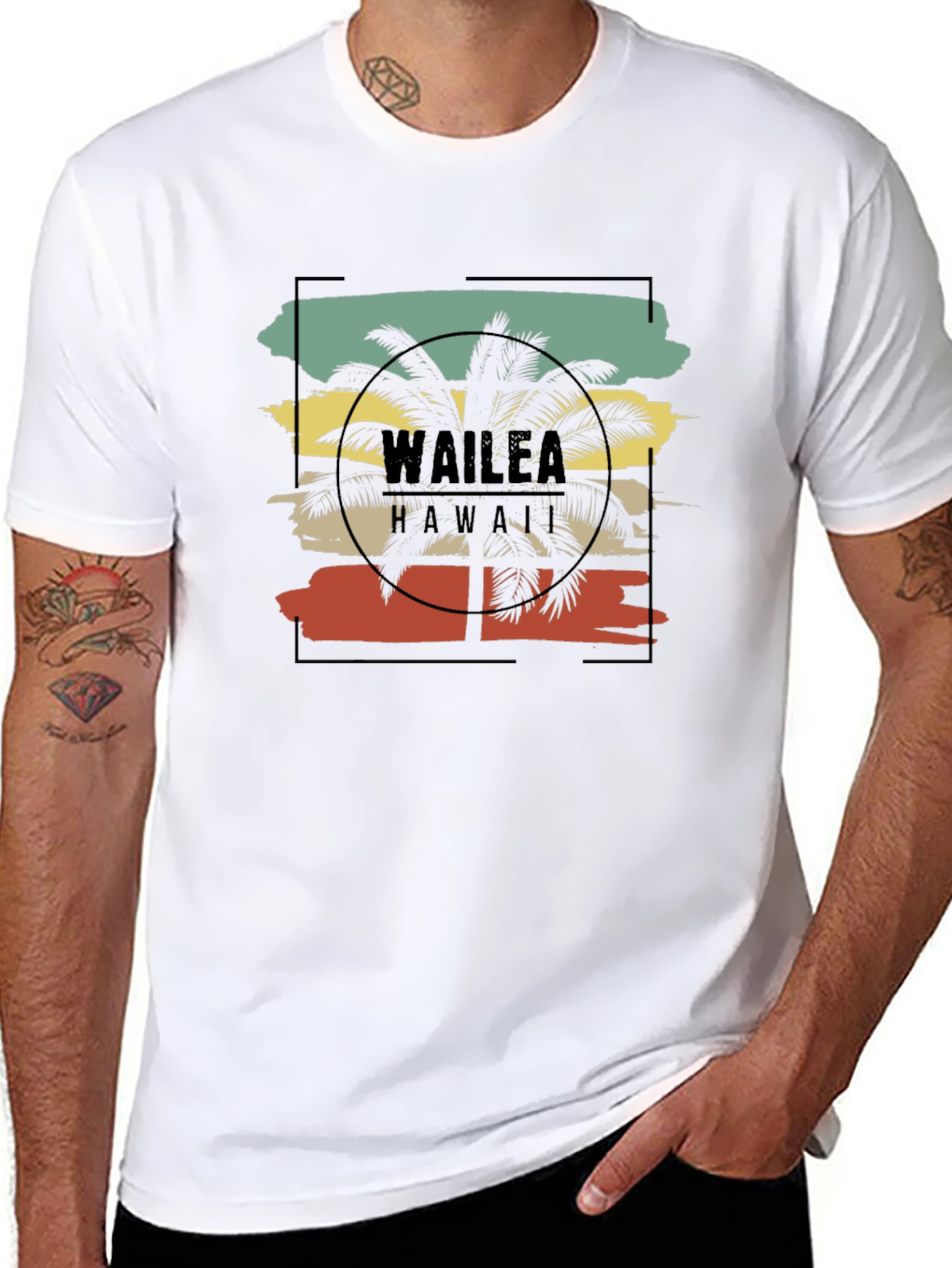 Wailea Hawaii Palm Tree Graphic T-Shirt