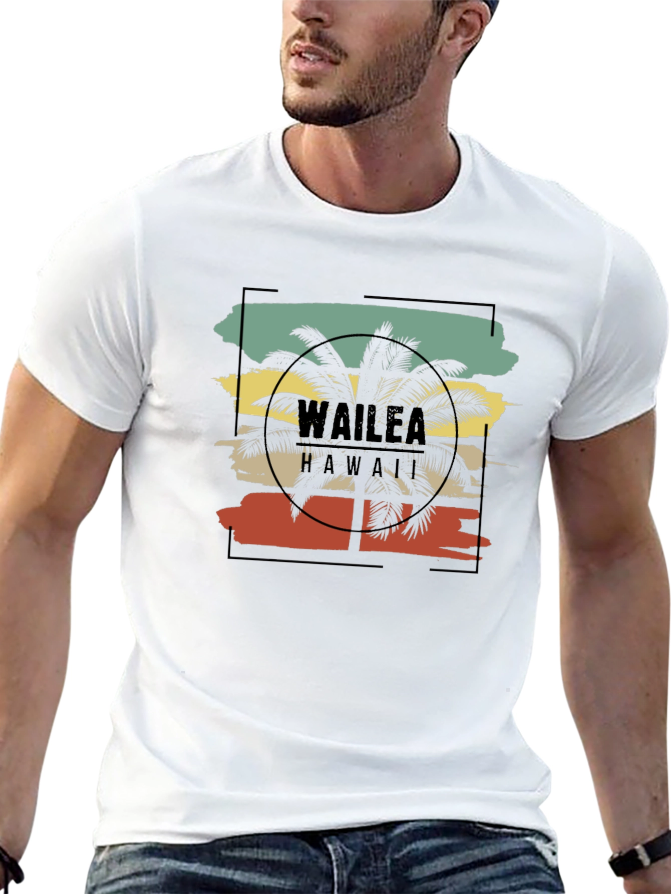Wailea Hawaii Palm Tree Graphic T-Shirt