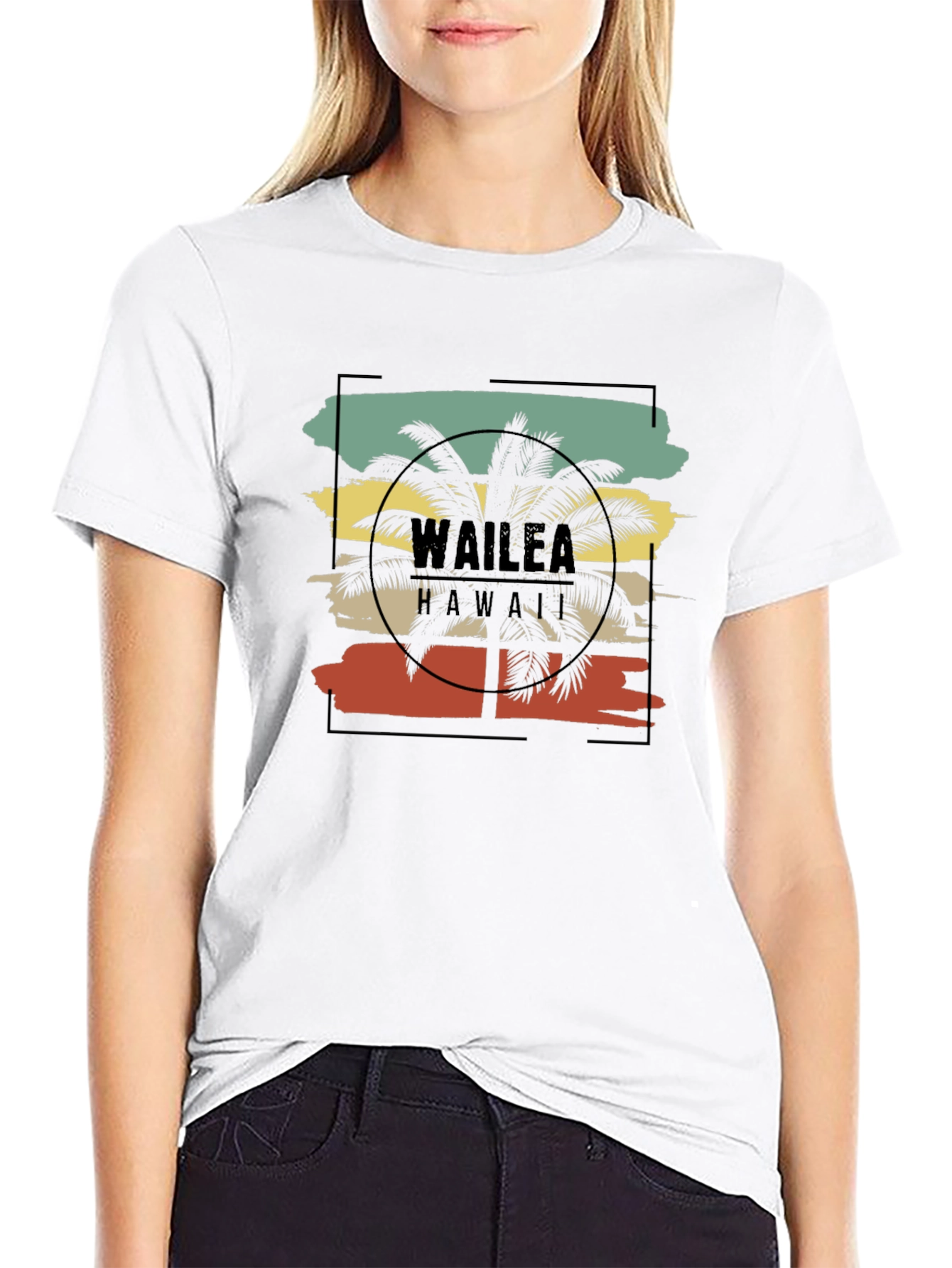 Wailea Hawaii Palm Tree Graphic T-Shirt