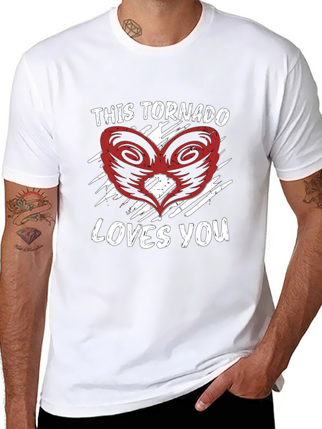 This Tornado Loves You Novelty Graphic Tee