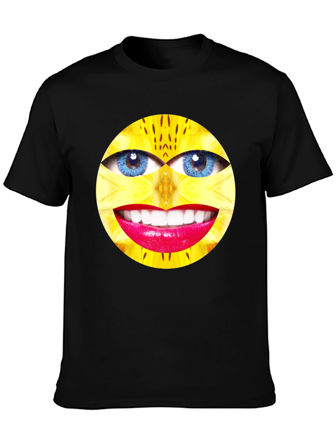Surreal Face Graphic Black T-Shirt
