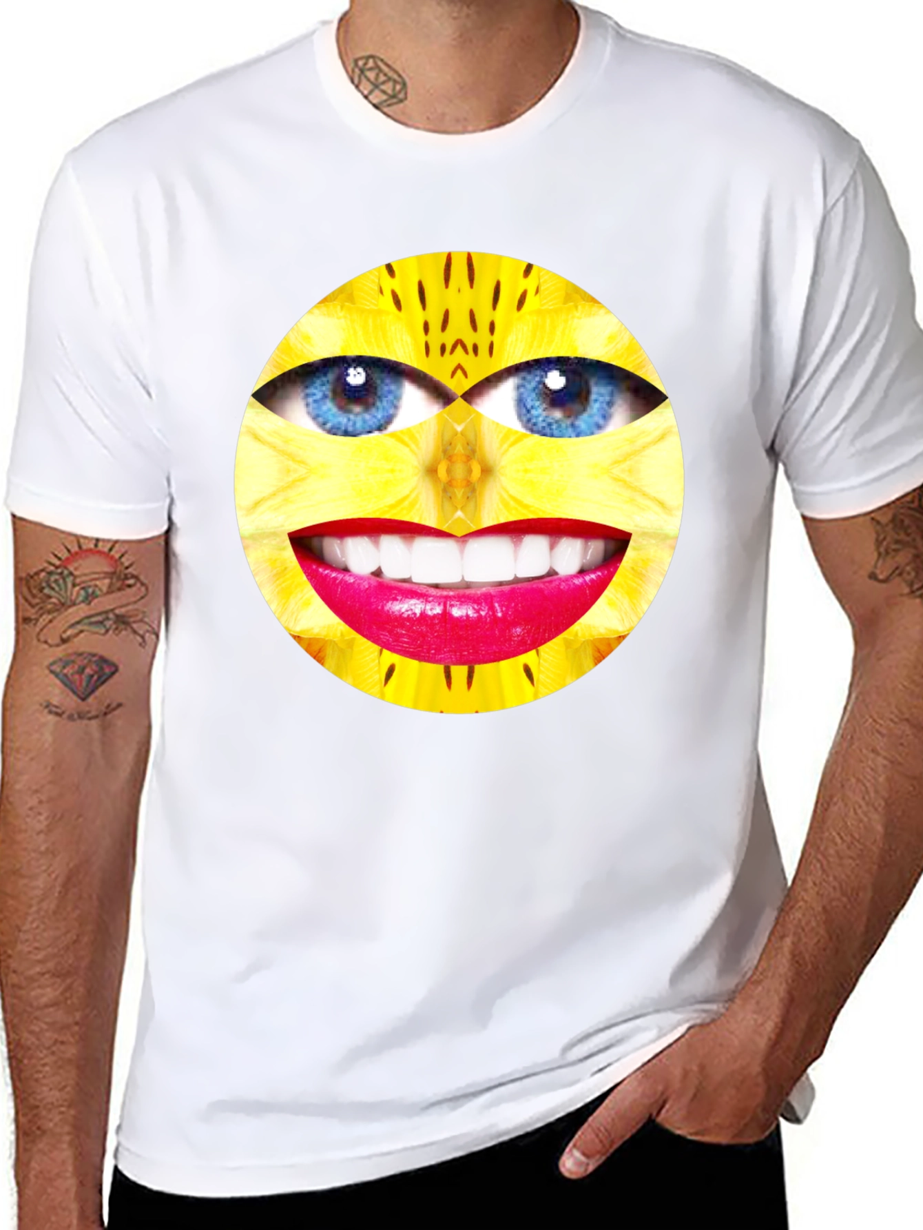 Surreal Face Graphic Black T-Shirt
