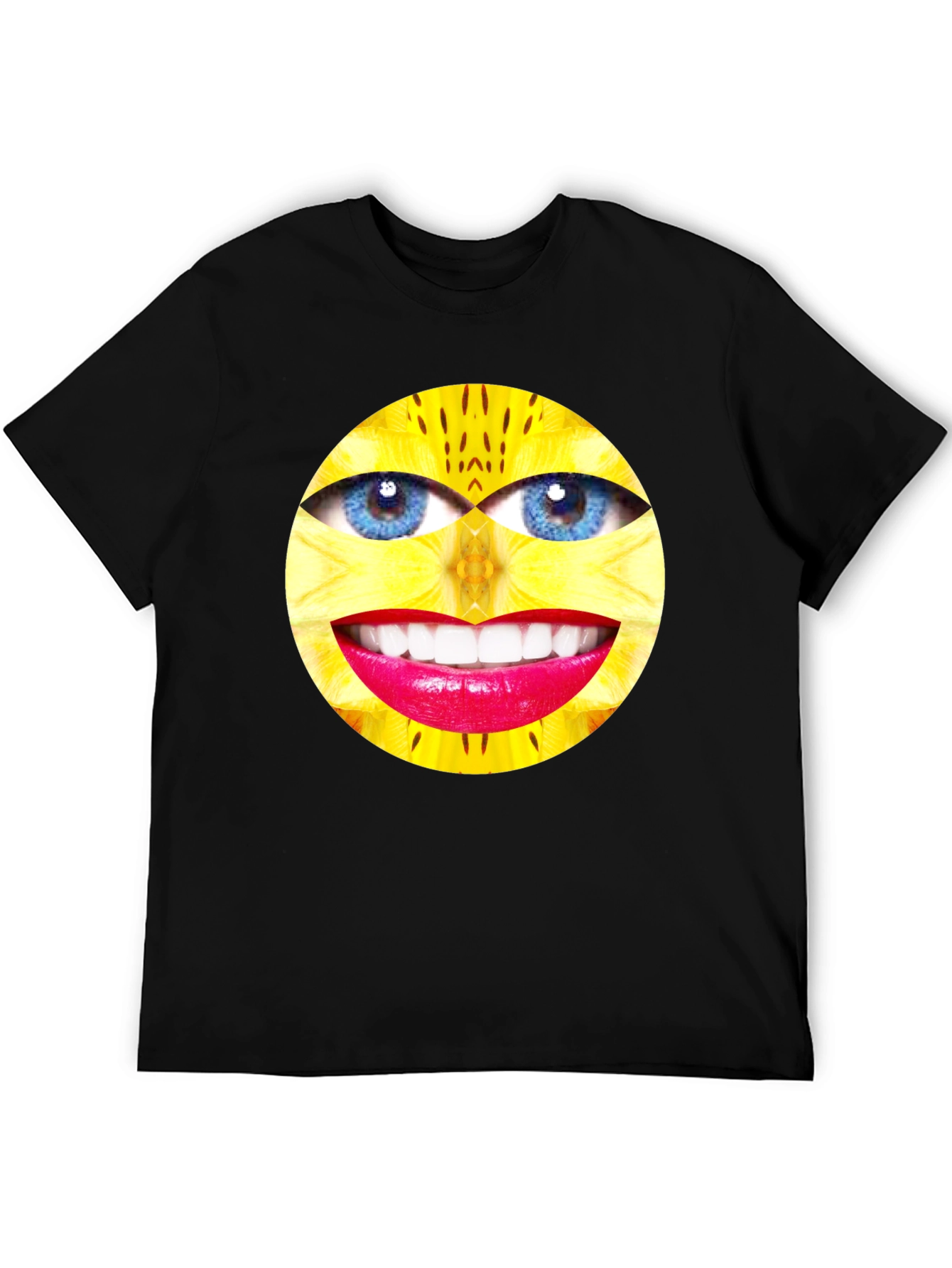 Surreal Face Graphic Black T-Shirt