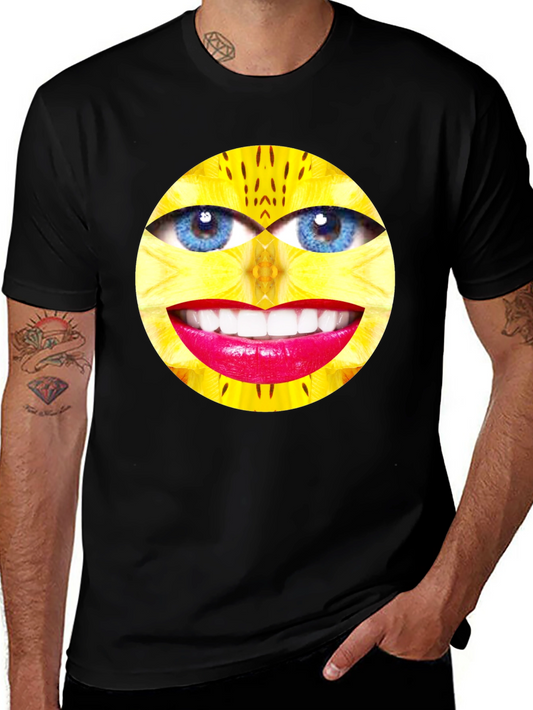 Surreal Face Graphic Black T-Shirt