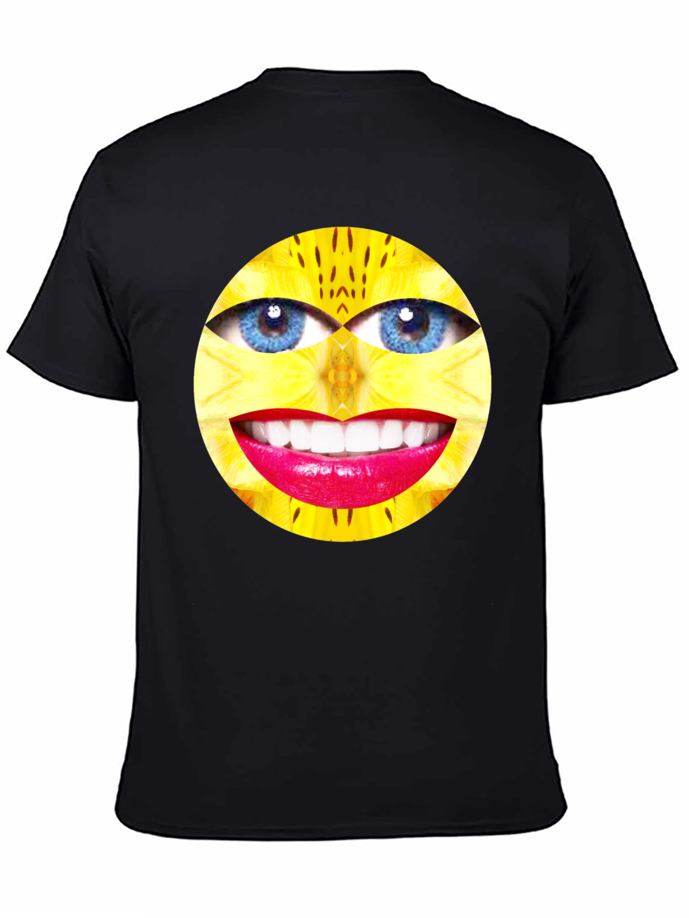 Surreal Face Graphic Black T-Shirt