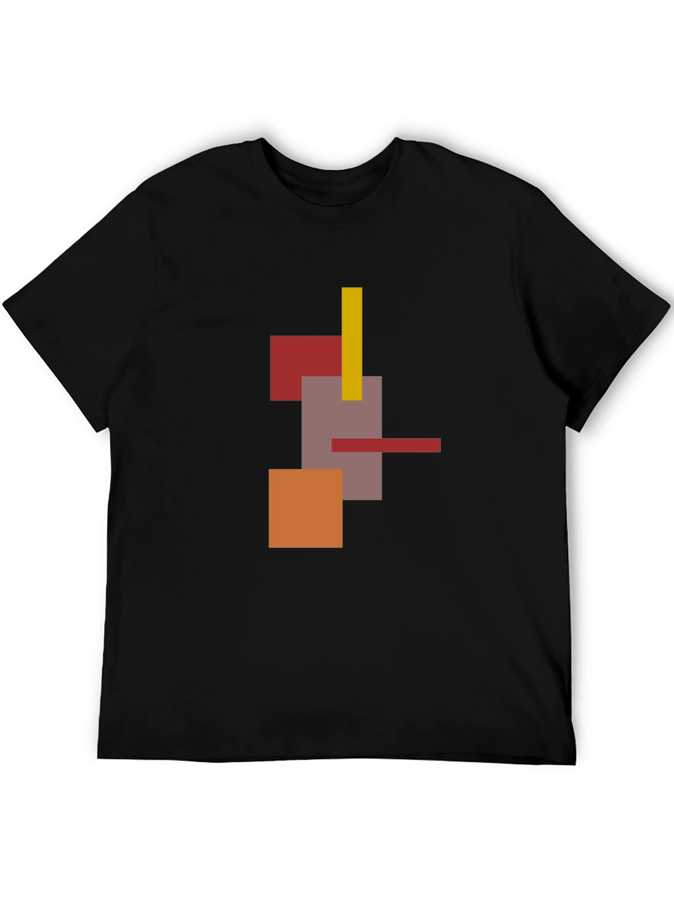 Abstract Geometric Mens Black T-Shirt