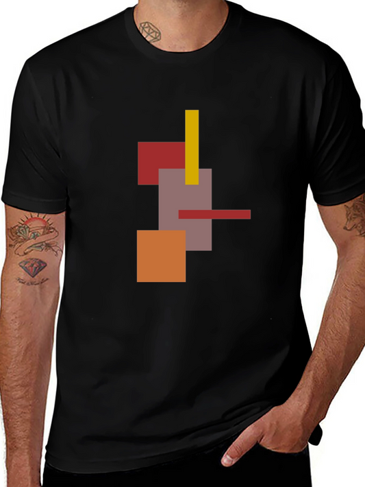 Abstract Geometric Mens Black T-Shirt