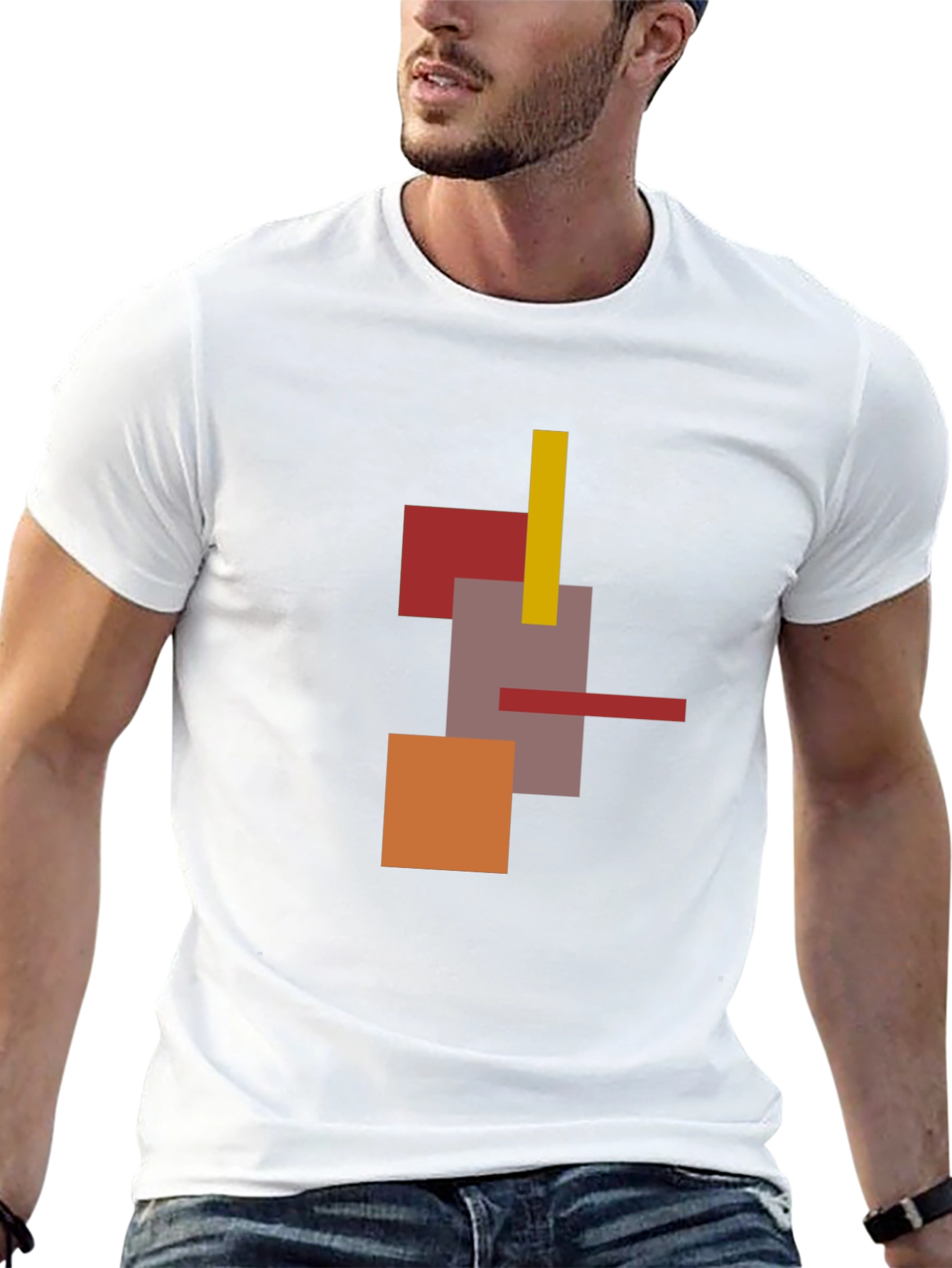 Abstract Geometric Mens Black T-Shirt