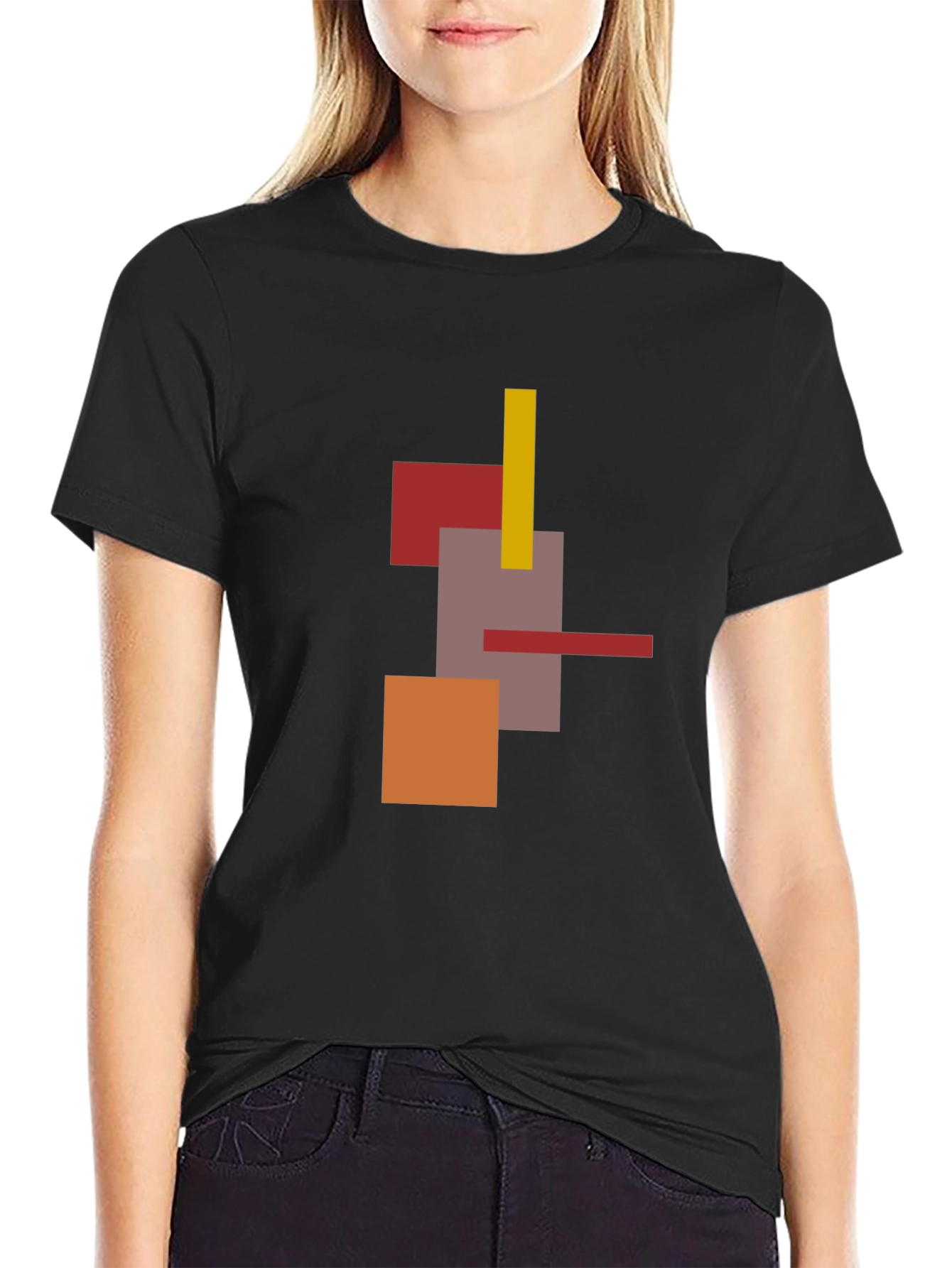Abstract Geometric Mens Black T-Shirt