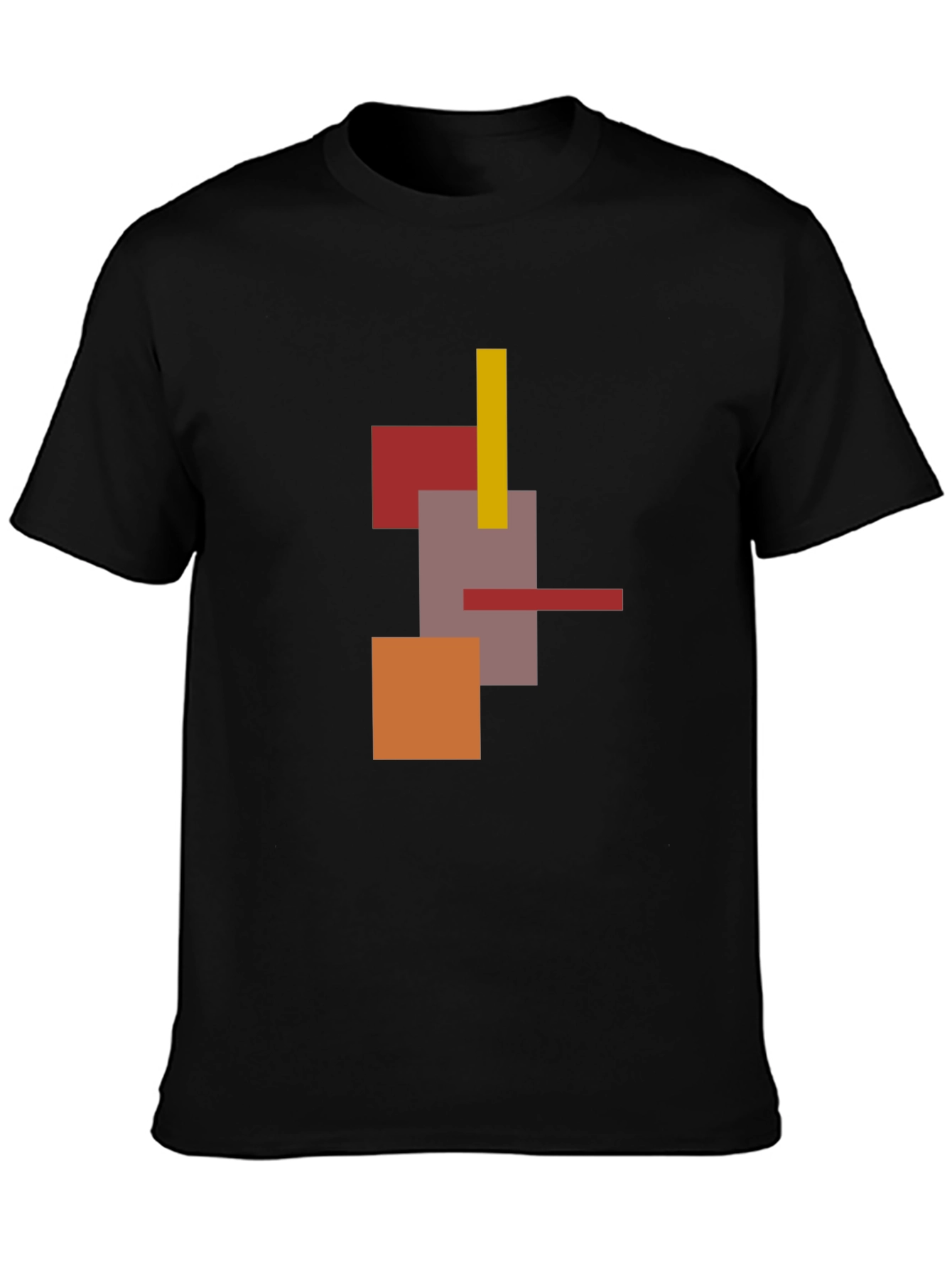 Abstract Geometric Mens Black T-Shirt