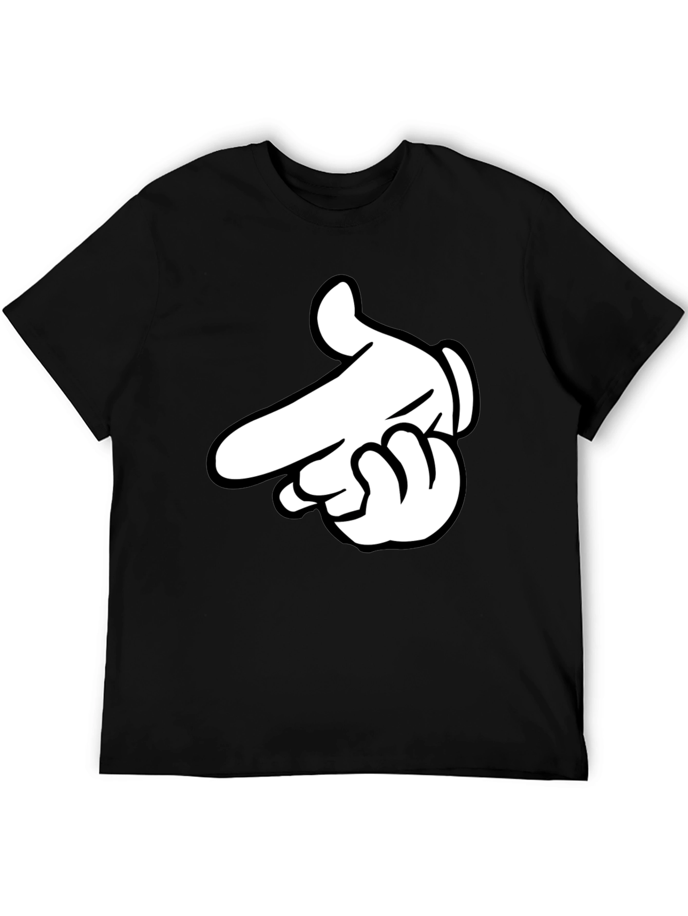 Cartoon Hand Graphic Black T-Shirt