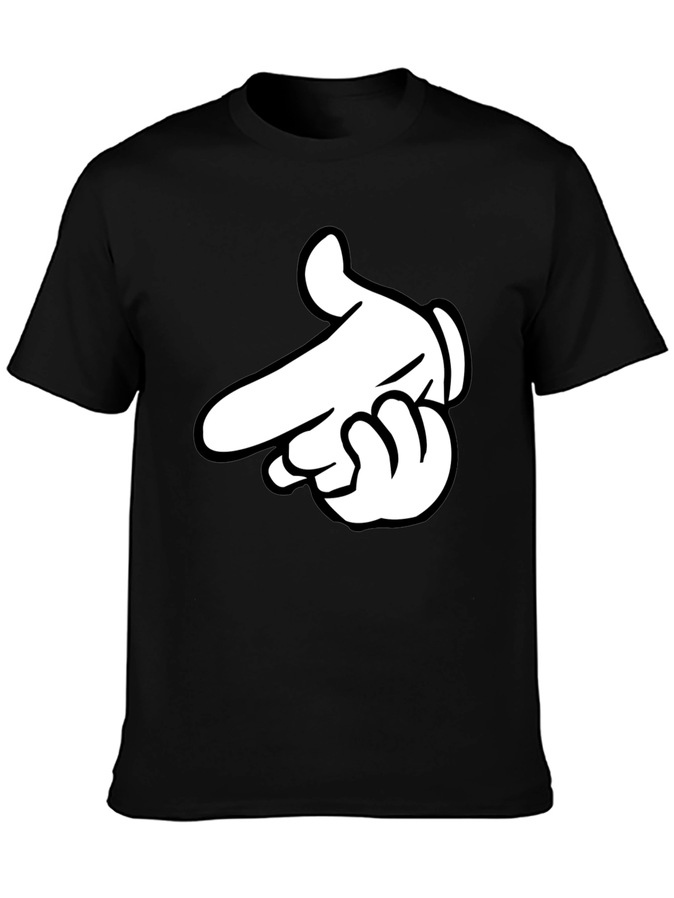 Cartoon Hand Graphic Black T-Shirt