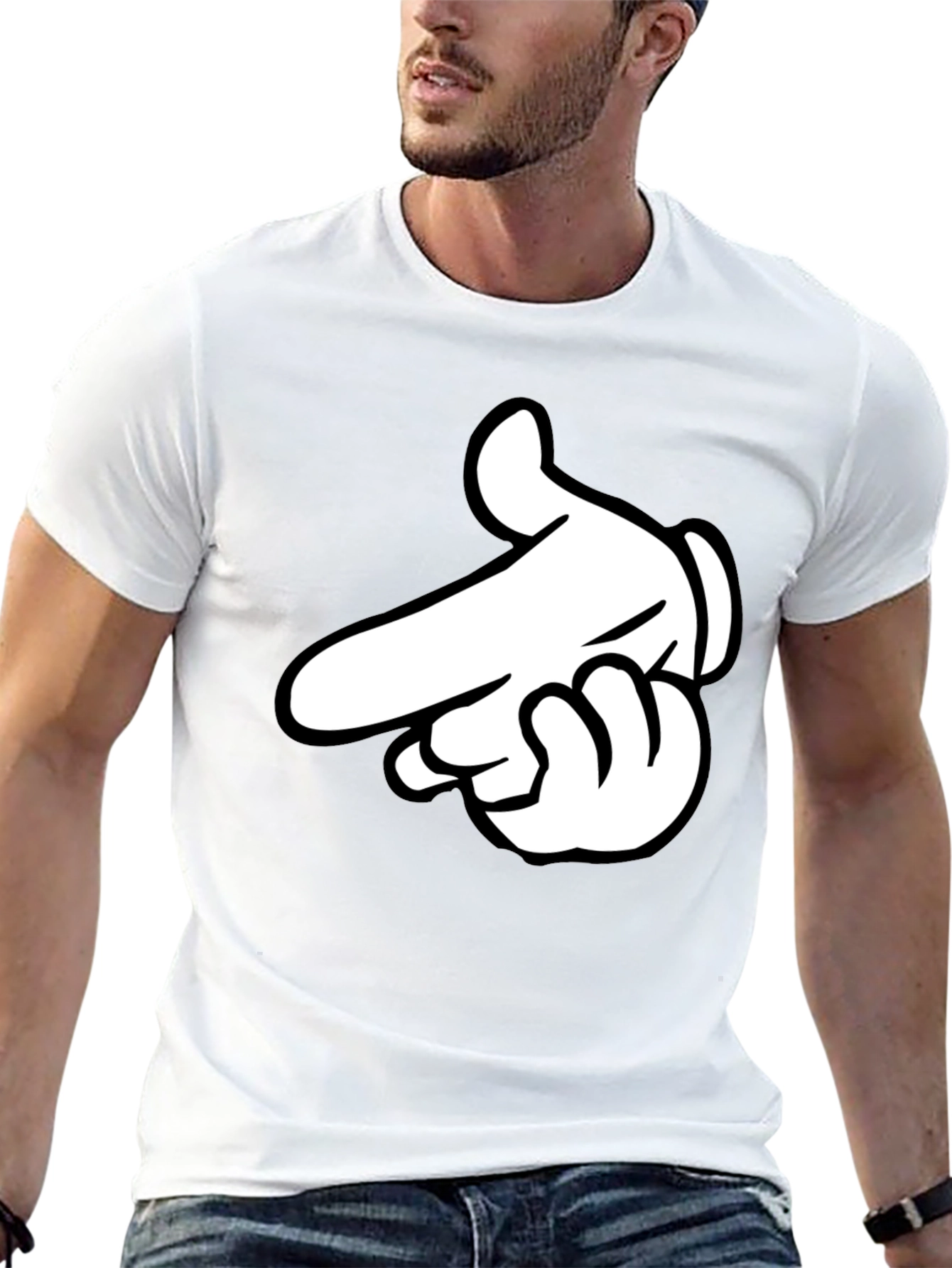 Cartoon Hand Graphic Black T-Shirt