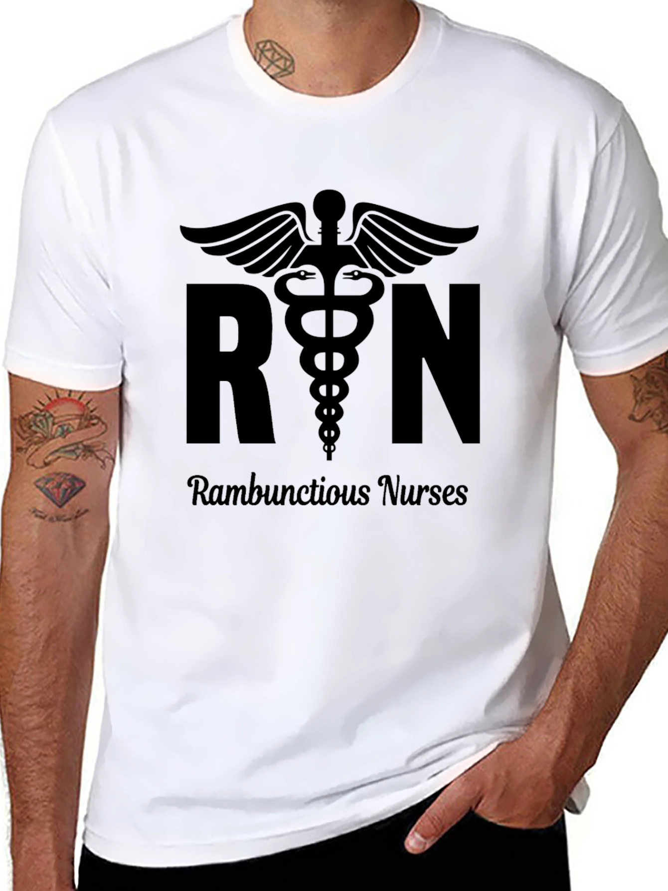 RN Rambunctious Nurses T-Shirt - Caduceus Design