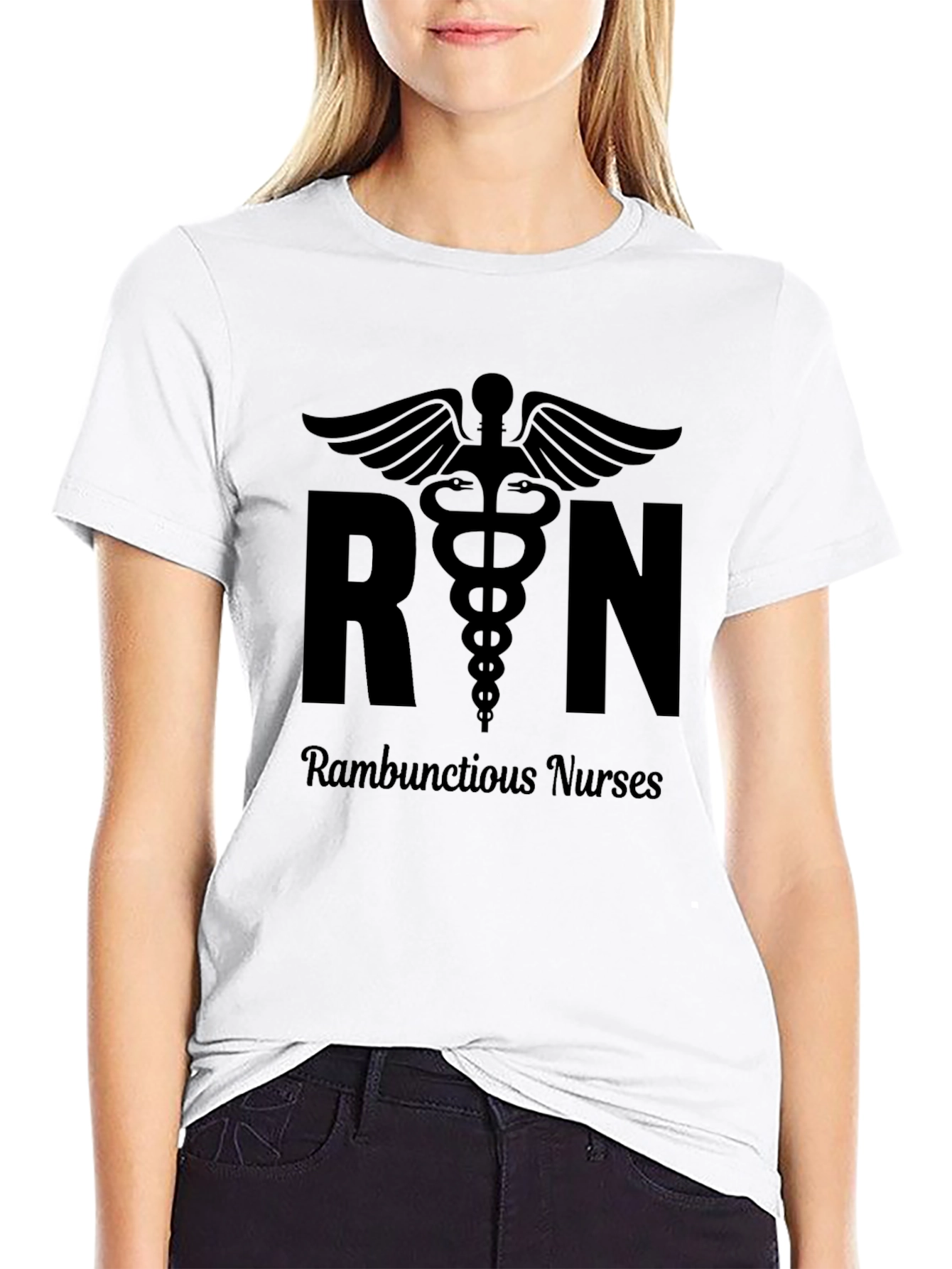 RN Rambunctious Nurses T-Shirt - Caduceus Design