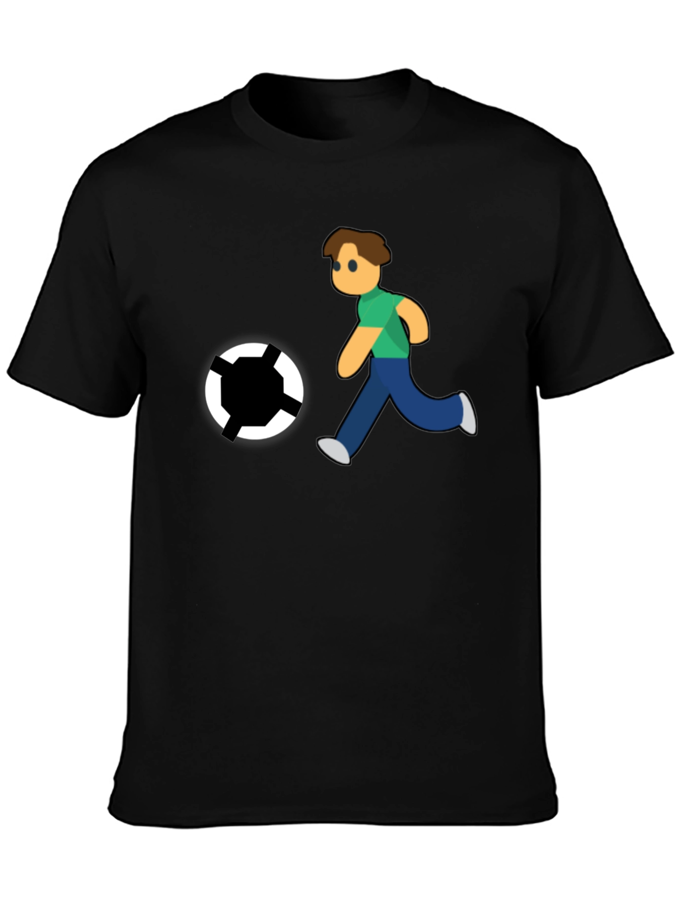 Soccer Player Graphic Black T-Shirt