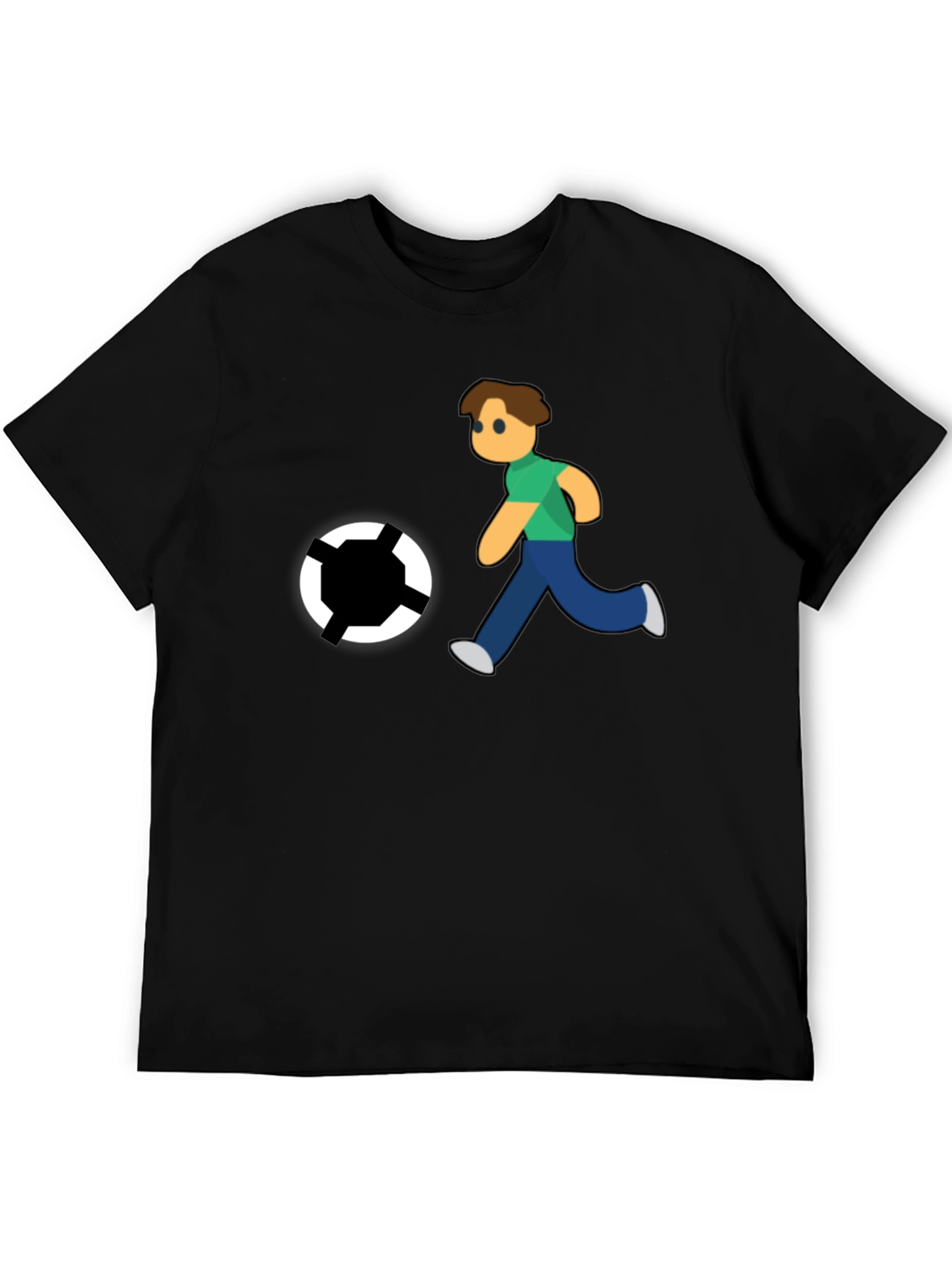 Soccer Player Graphic Black T-Shirt