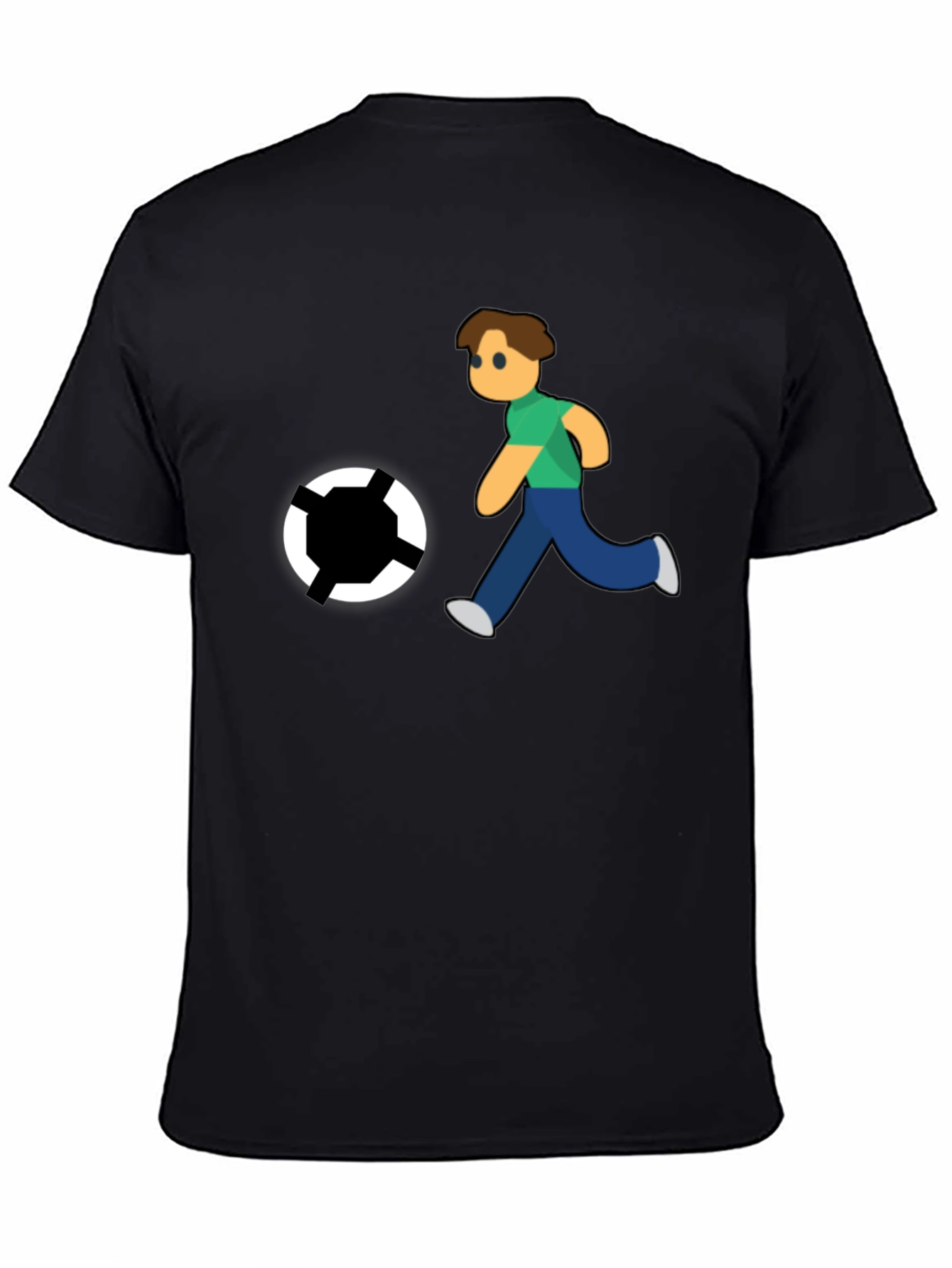 Soccer Player Graphic Black T-Shirt