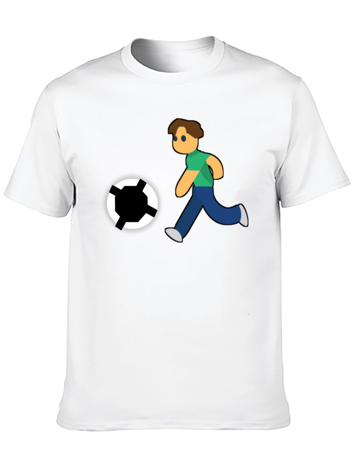 Soccer Player Graphic Black T-Shirt