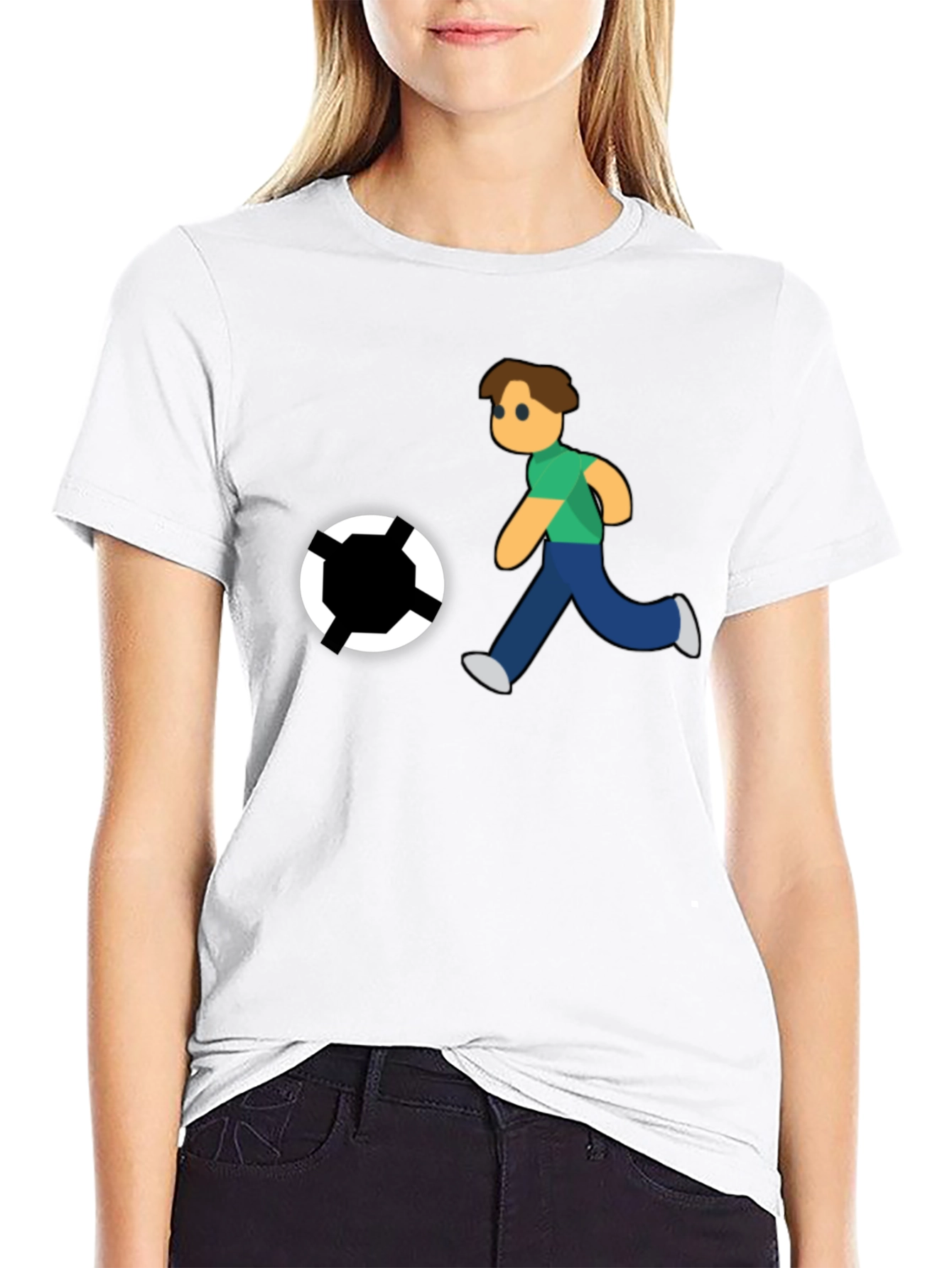 Soccer Player Graphic Black T-Shirt